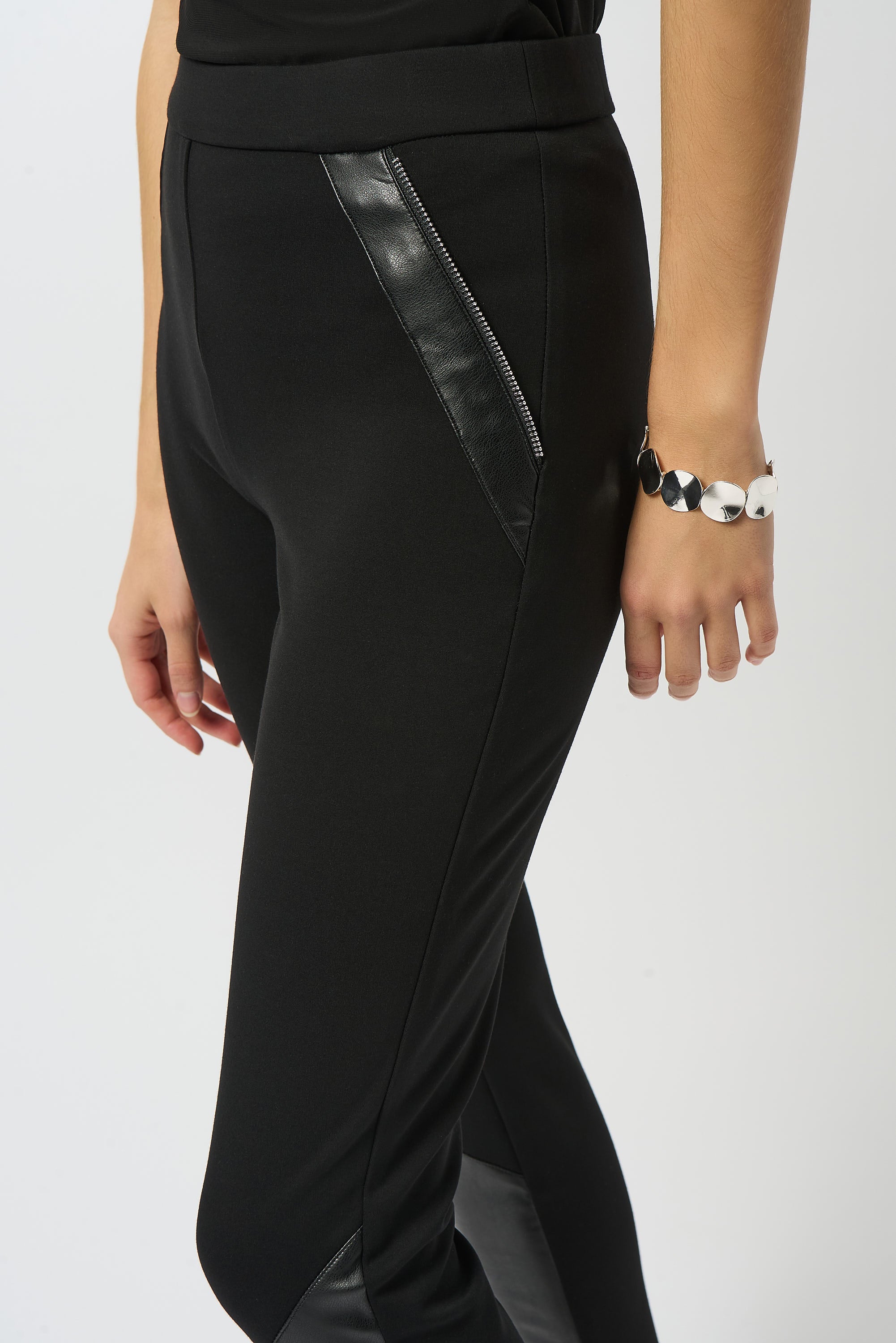 Joseph Ribkoff Heavy Knit and Leatherette Pull-On Legging Style 253078 - Image 4