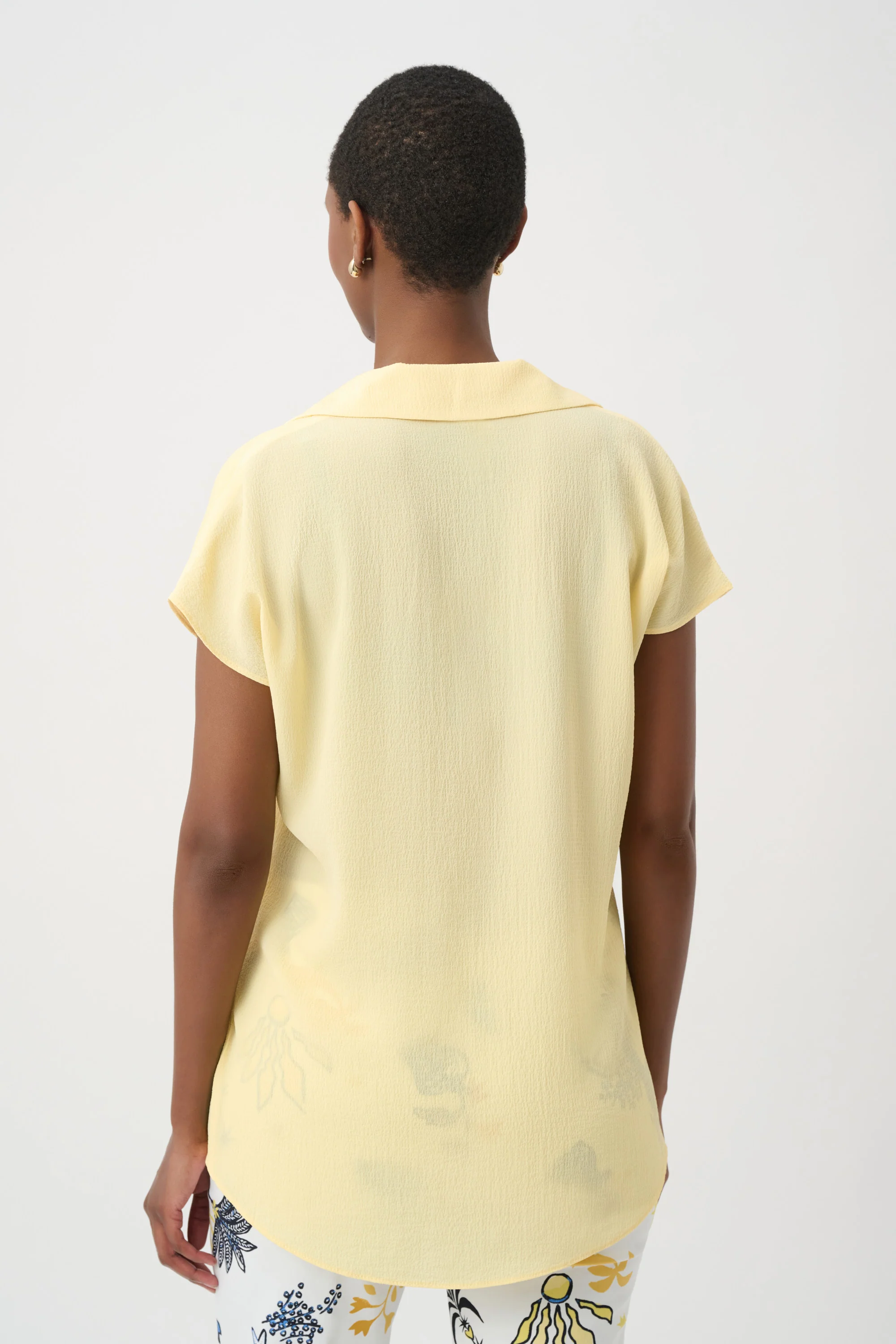 Joseph Ribkoff High-Low Layered Top With Shirt Collar Style 262148 - Image 3