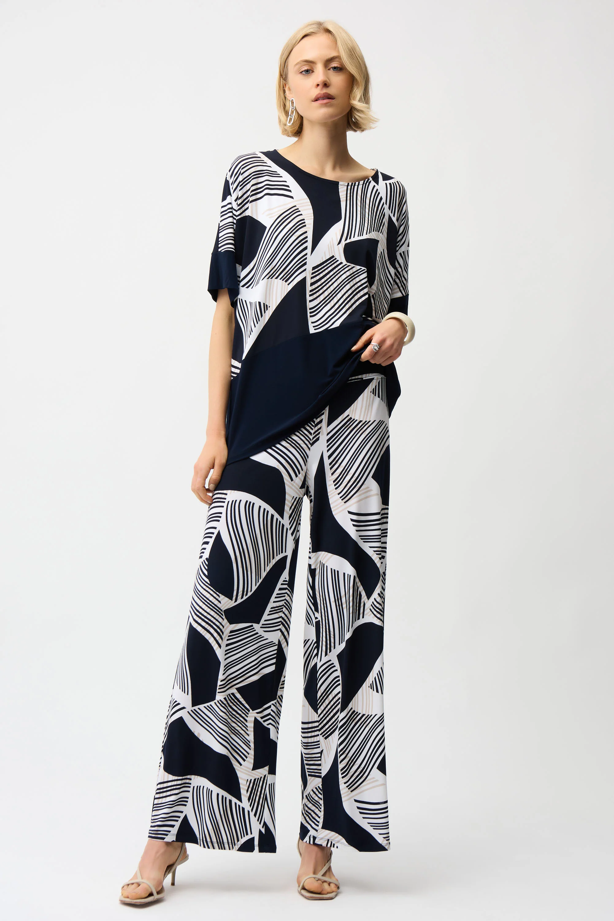 Joseph Ribkoff High-waisted Abstract Trousers Style 261139 - Image 2