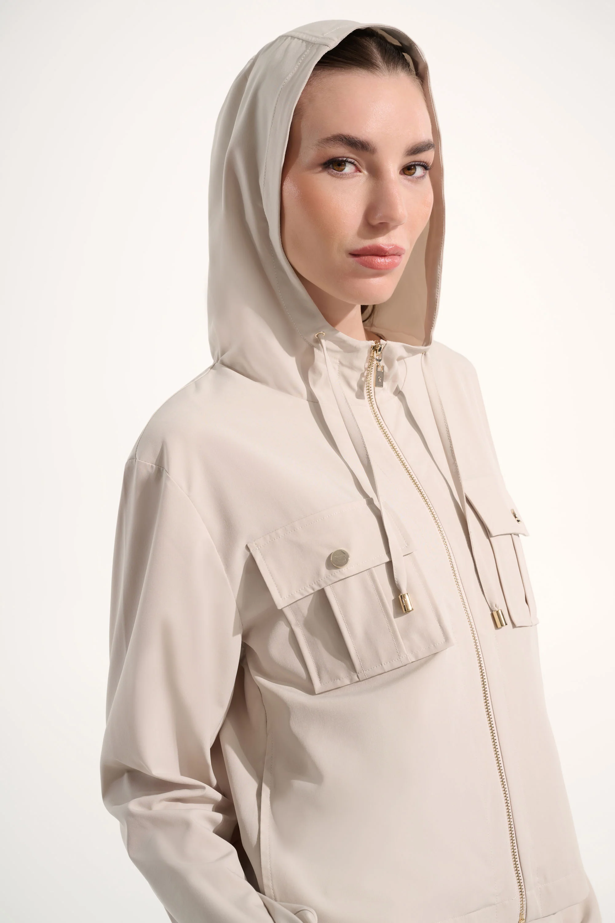 Joseph Ribkoff Hooded Boxy Utility Jacket Style 262621 - Image 3