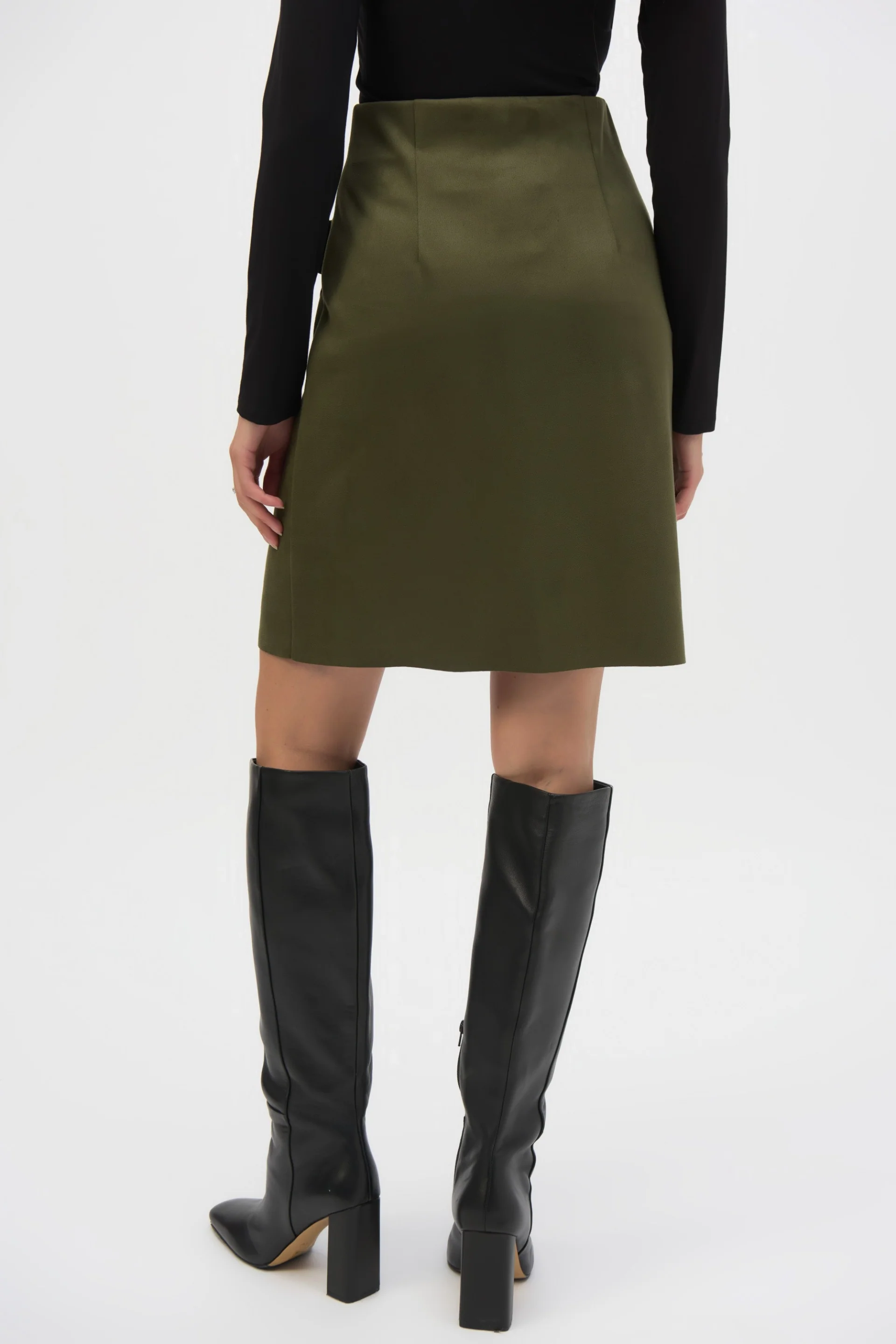 Joseph Ribkoff Iguana A-Line Faux Suede Pull-On Skirt Style 243238 - Image 2