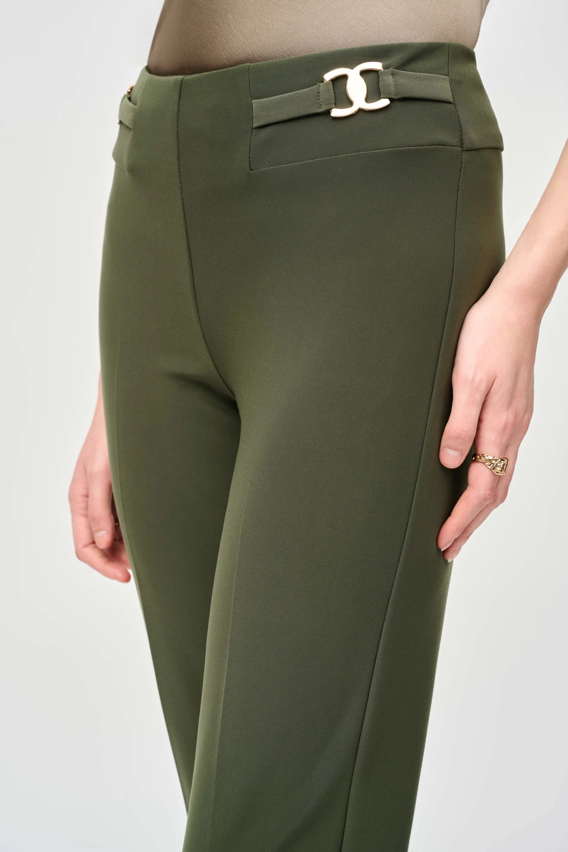 Joseph Ribkoff Iguana Bonded Silk Straight-Leg Pants Style 233180 - Image 3