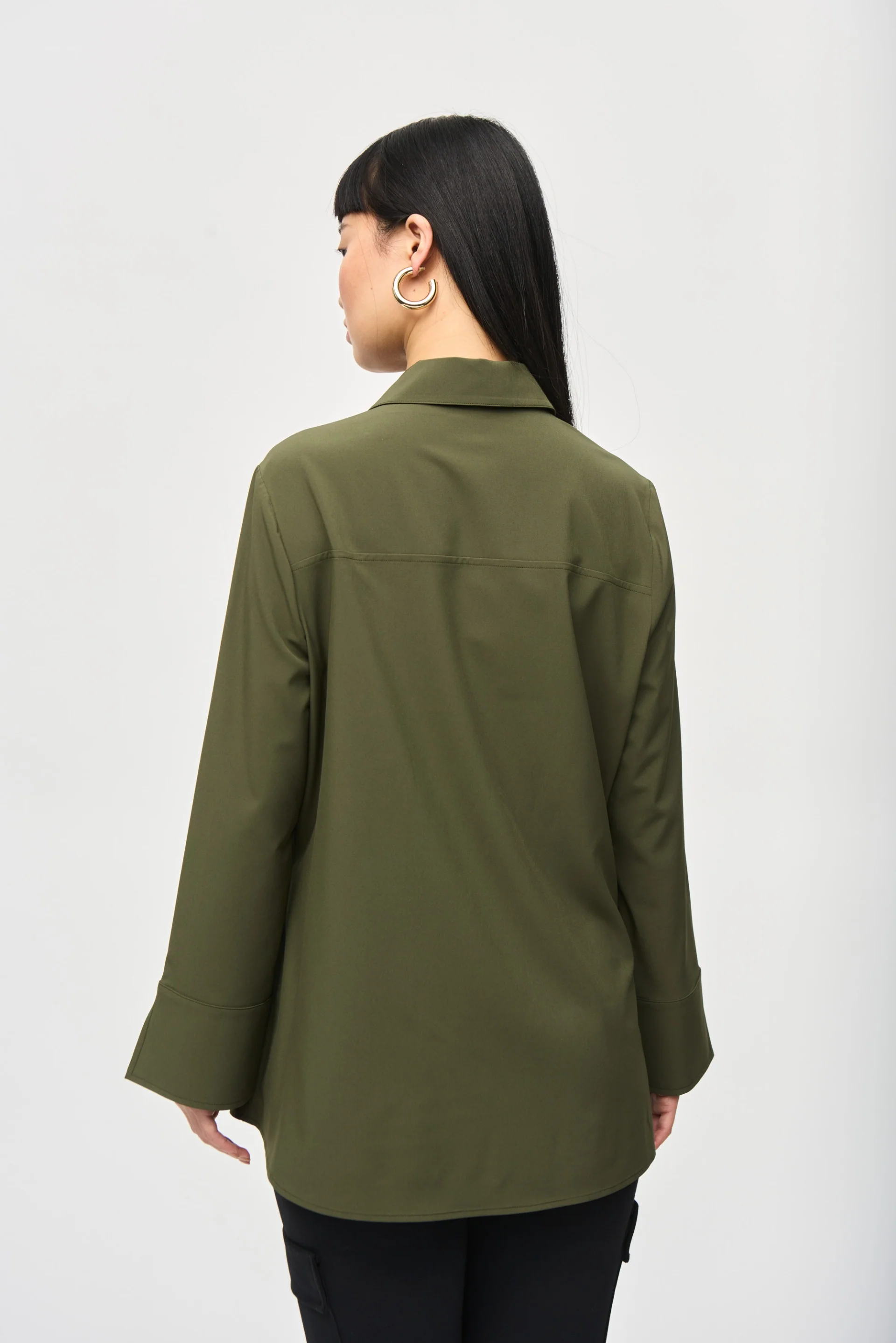 Joseph Ribkoff Iguana Button-Down Blouse With Pockets Style 243958 - Image 2