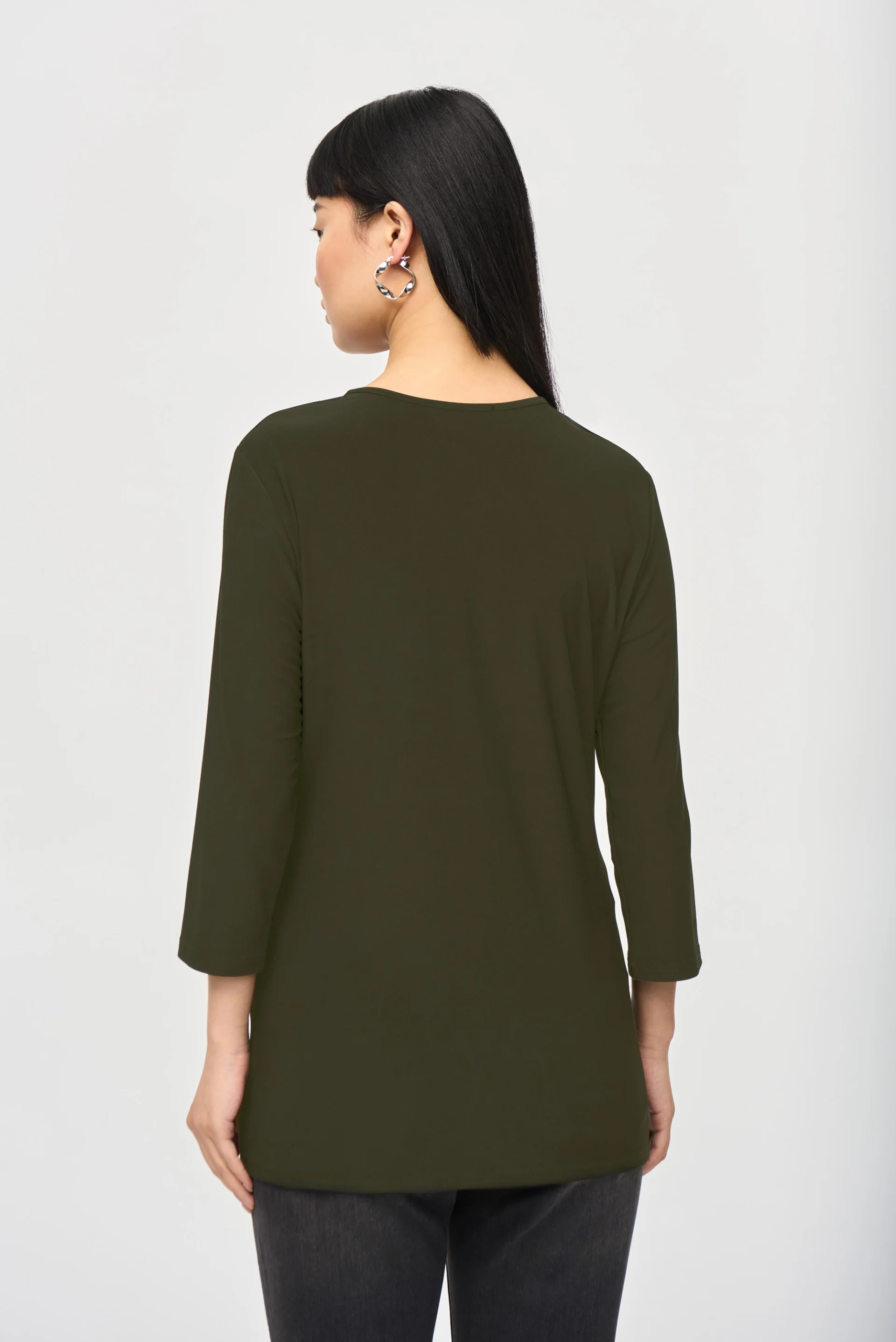 Joseph Ribkoff Iguana Dotted Keyhole Casual Top Style 243332 - Image 2