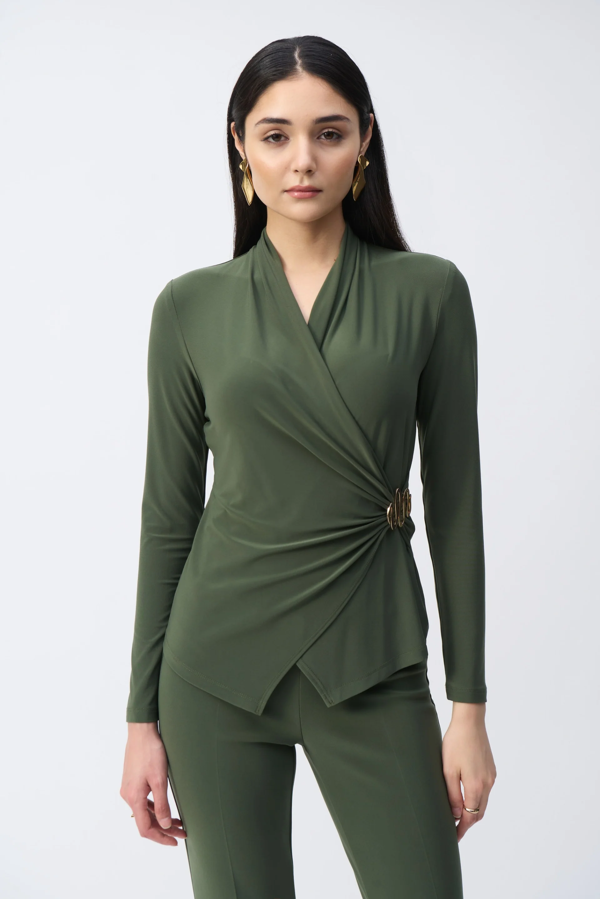 Joseph Ribkoff Iguana Fitted Wrap Top Style 243152