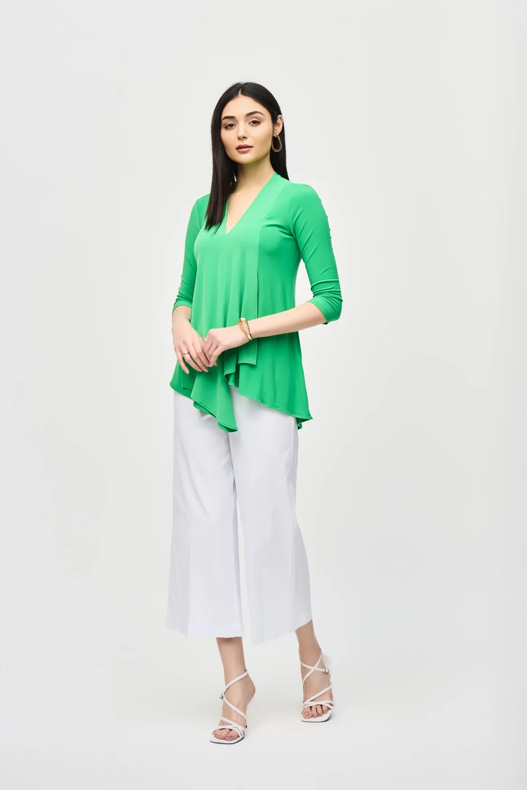 Joseph Ribkoff Island Green Asymmetric Tunic Style 161066S24 - Image 4