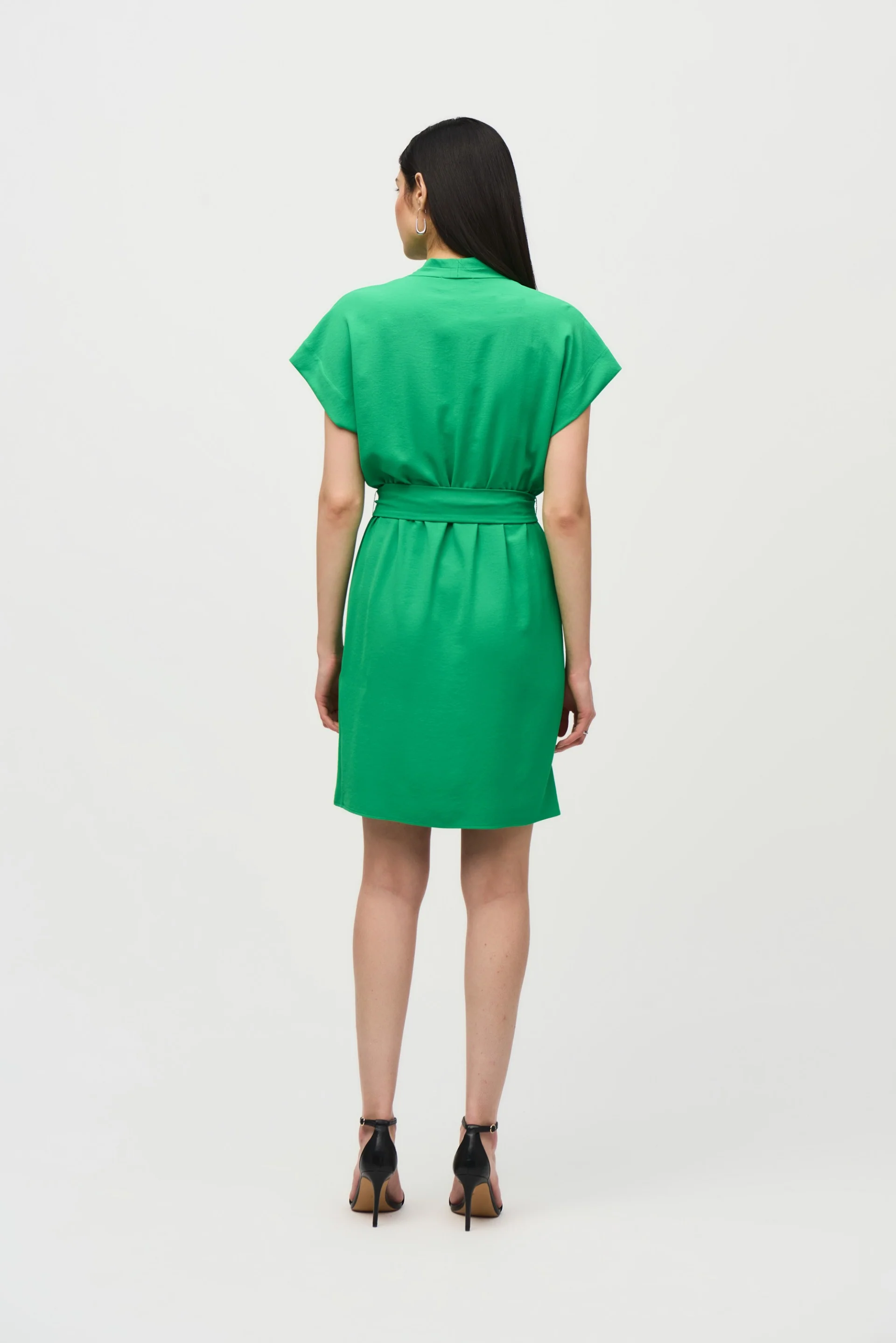 Joseph Ribkoff Island Green Belted Wrap Dress Style 242013 - Image 3
