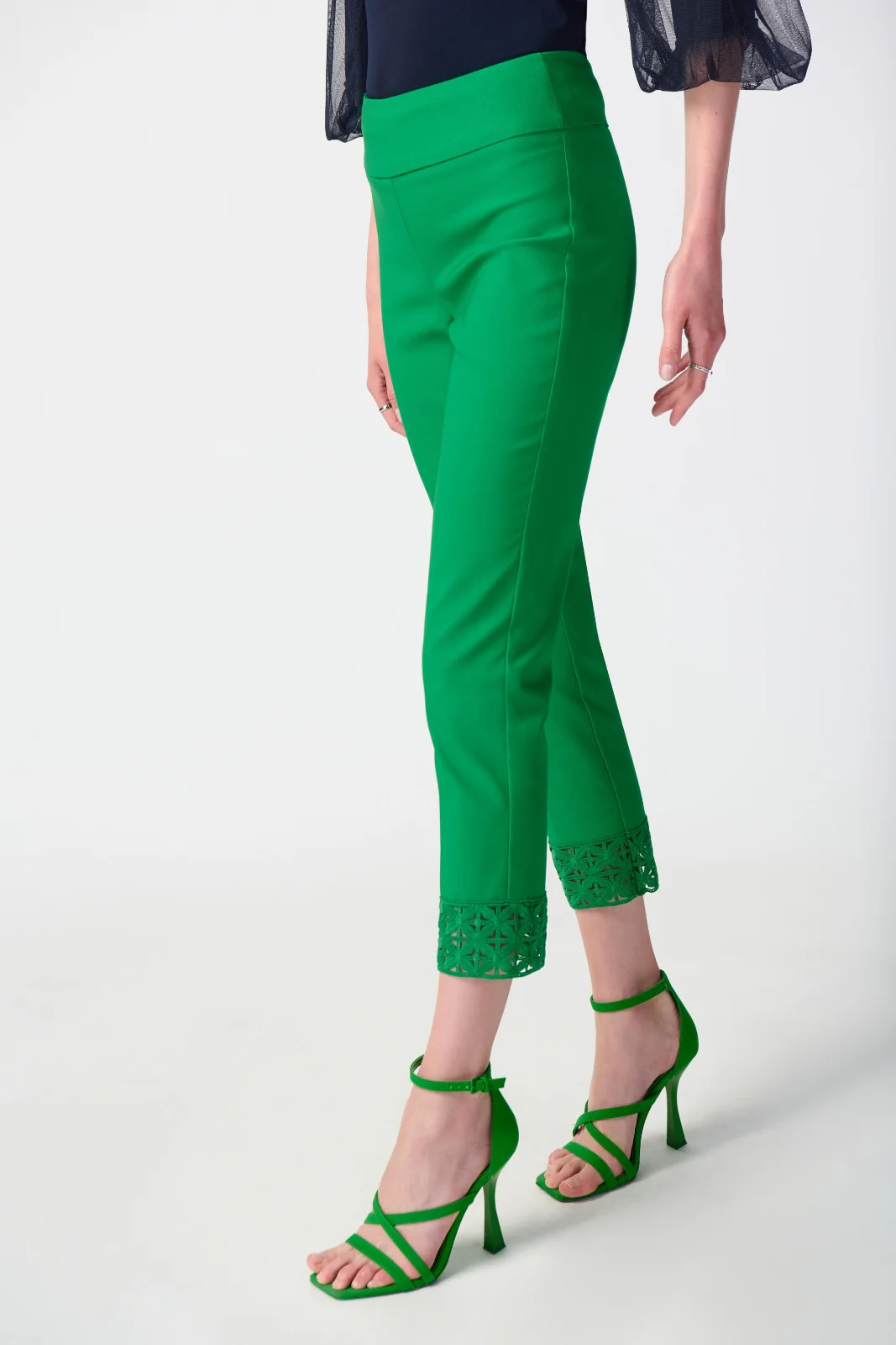 Joseph Ribkoff Island Green Crop Pull-on Pants Style 241102 - Image 2