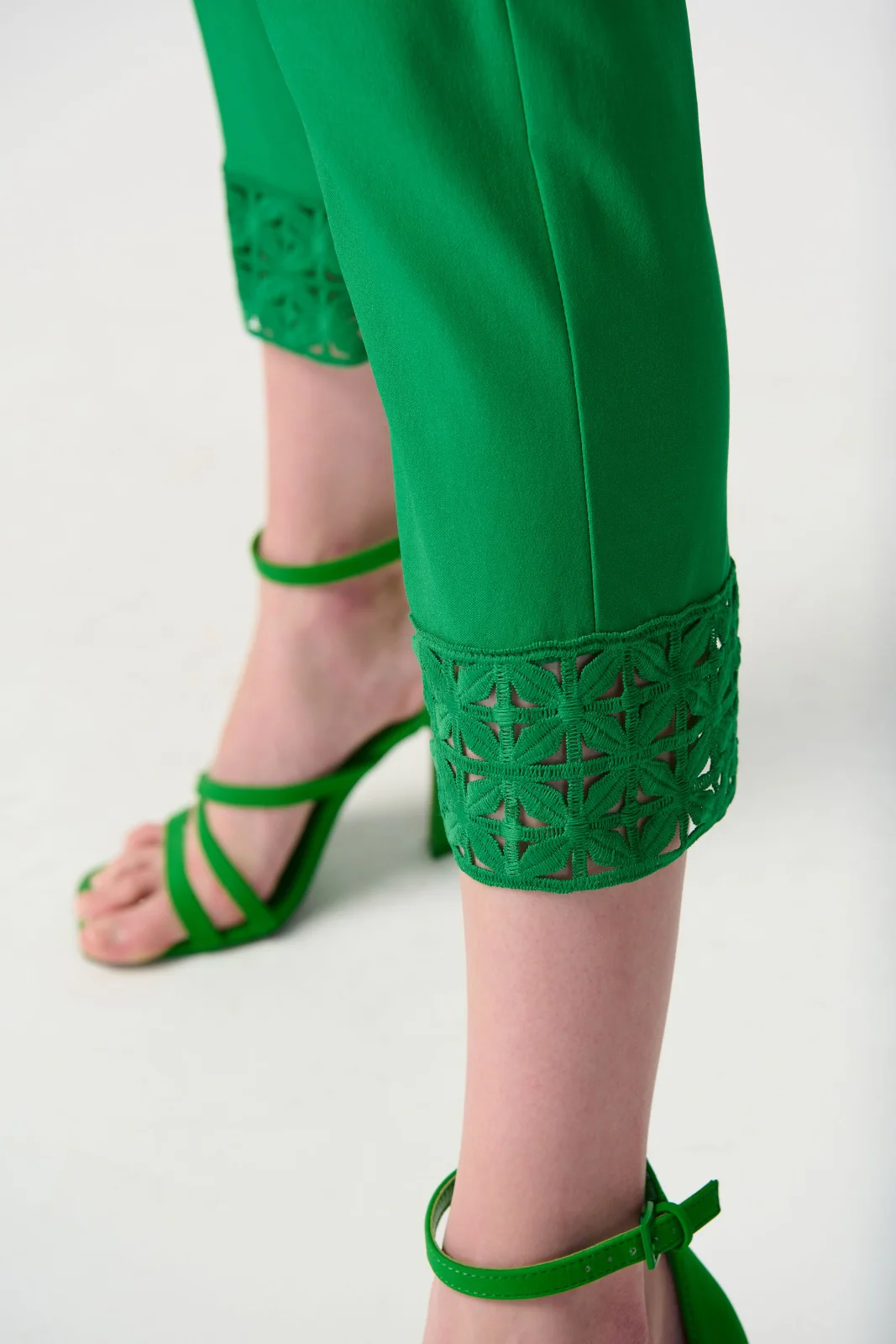 Joseph Ribkoff Island Green Crop Pull-on Pants Style 241102 - Image 3