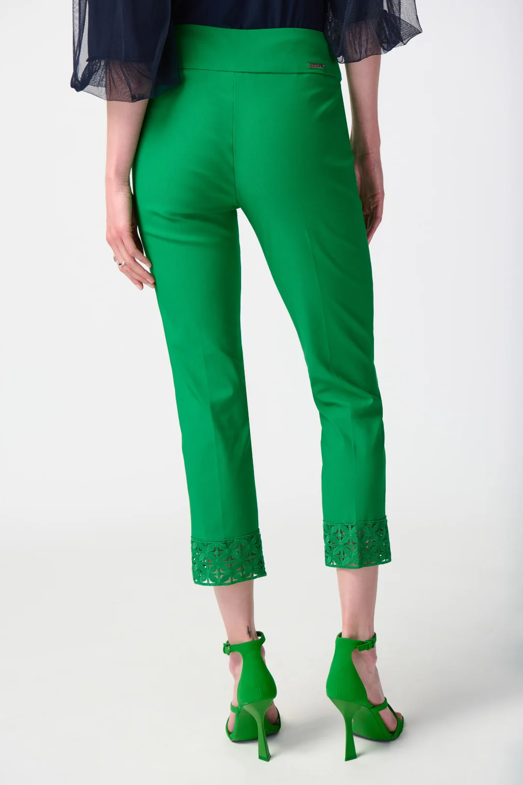 Joseph Ribkoff Island Green Crop Pull-on Pants Style 241102 - Image 4