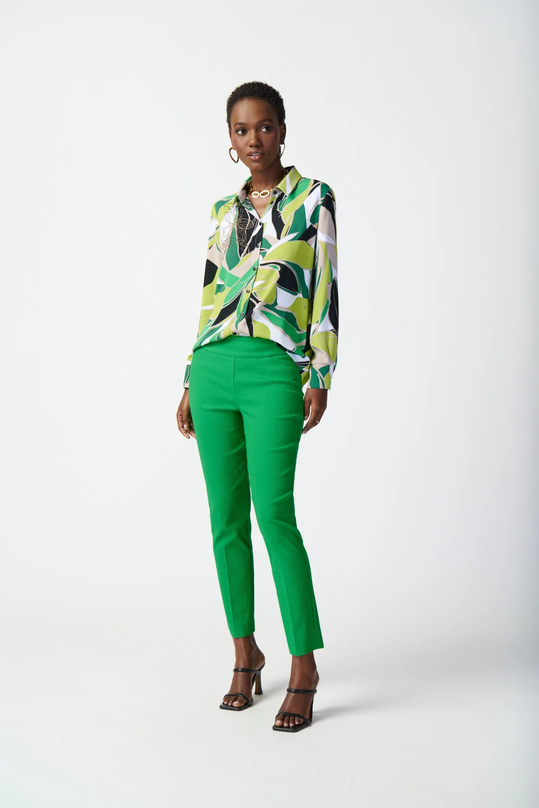 Joseph Ribkoff Island Green Pull-On Pants Style 241229 - Image 4