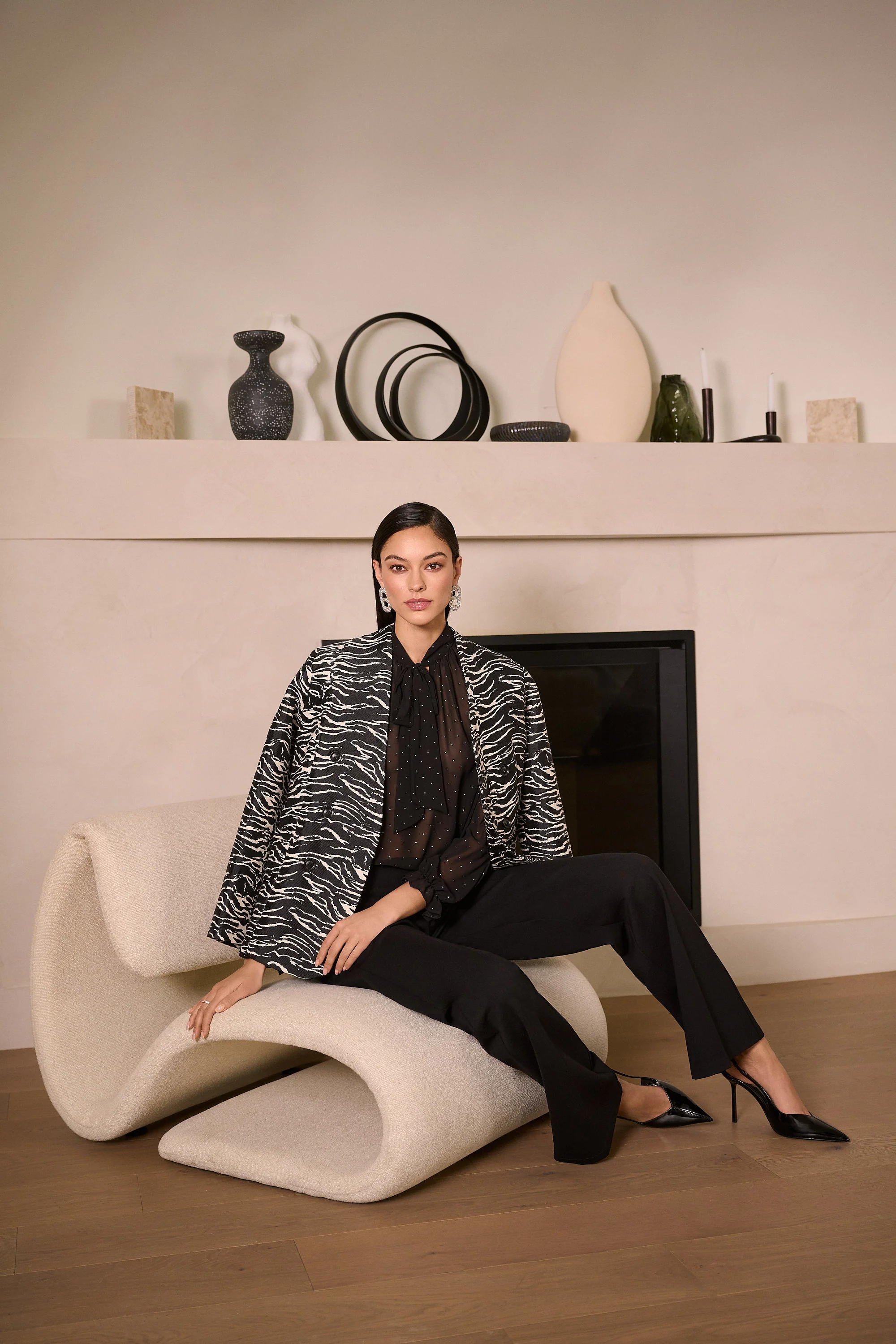 Joseph Ribkoff Jacquard Animal Print Straight Blazer Style 254072 - Image 5