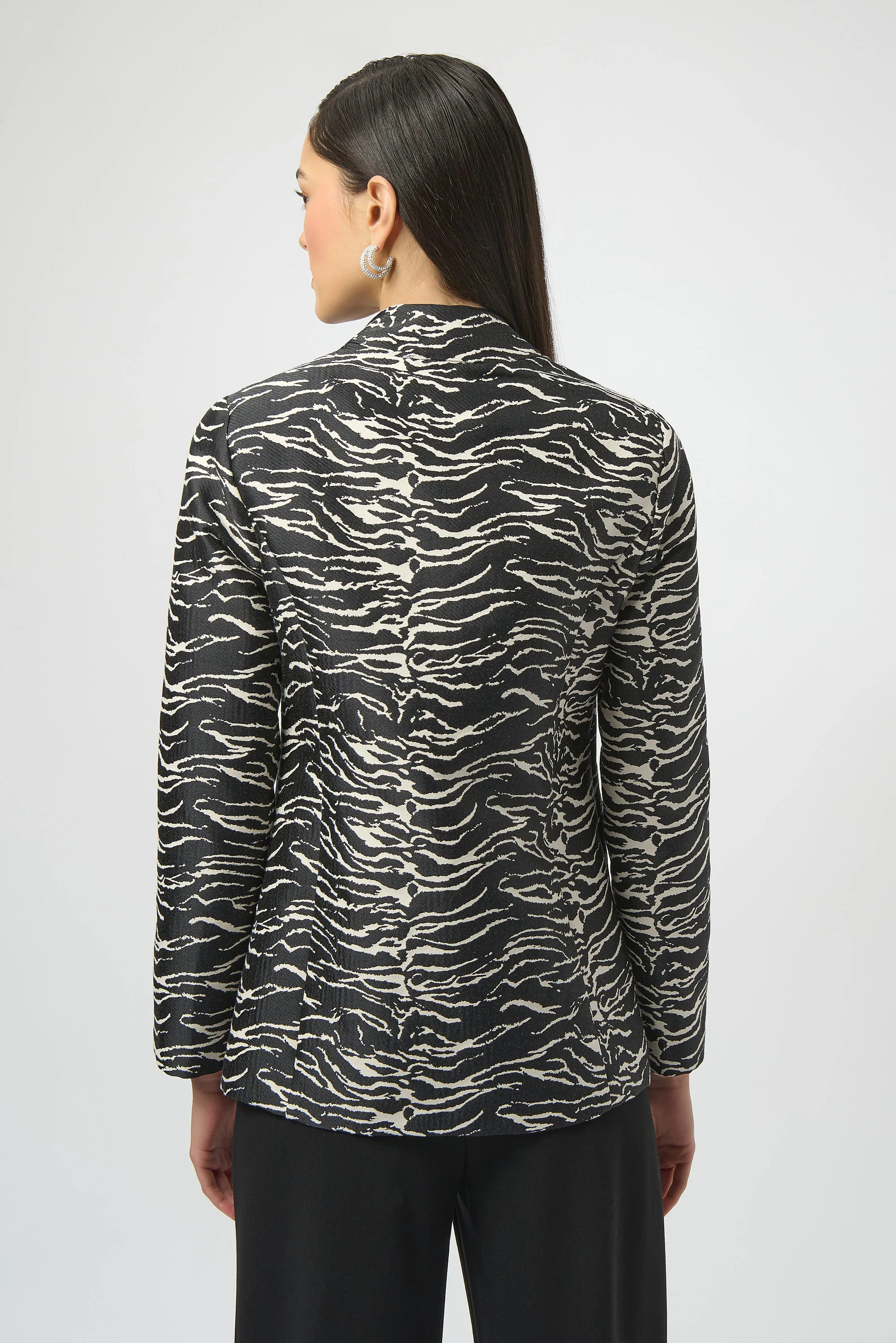 Joseph Ribkoff Jacquard Animal Print Straight Blazer Style 254072 - Image 8