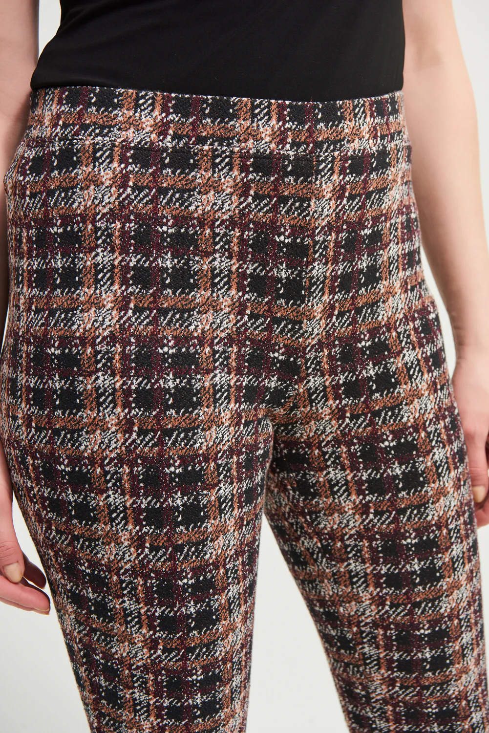 Joseph Ribkoff Jacquard Black/Multi Slim Leg Pant Style 213628 - Image 2
