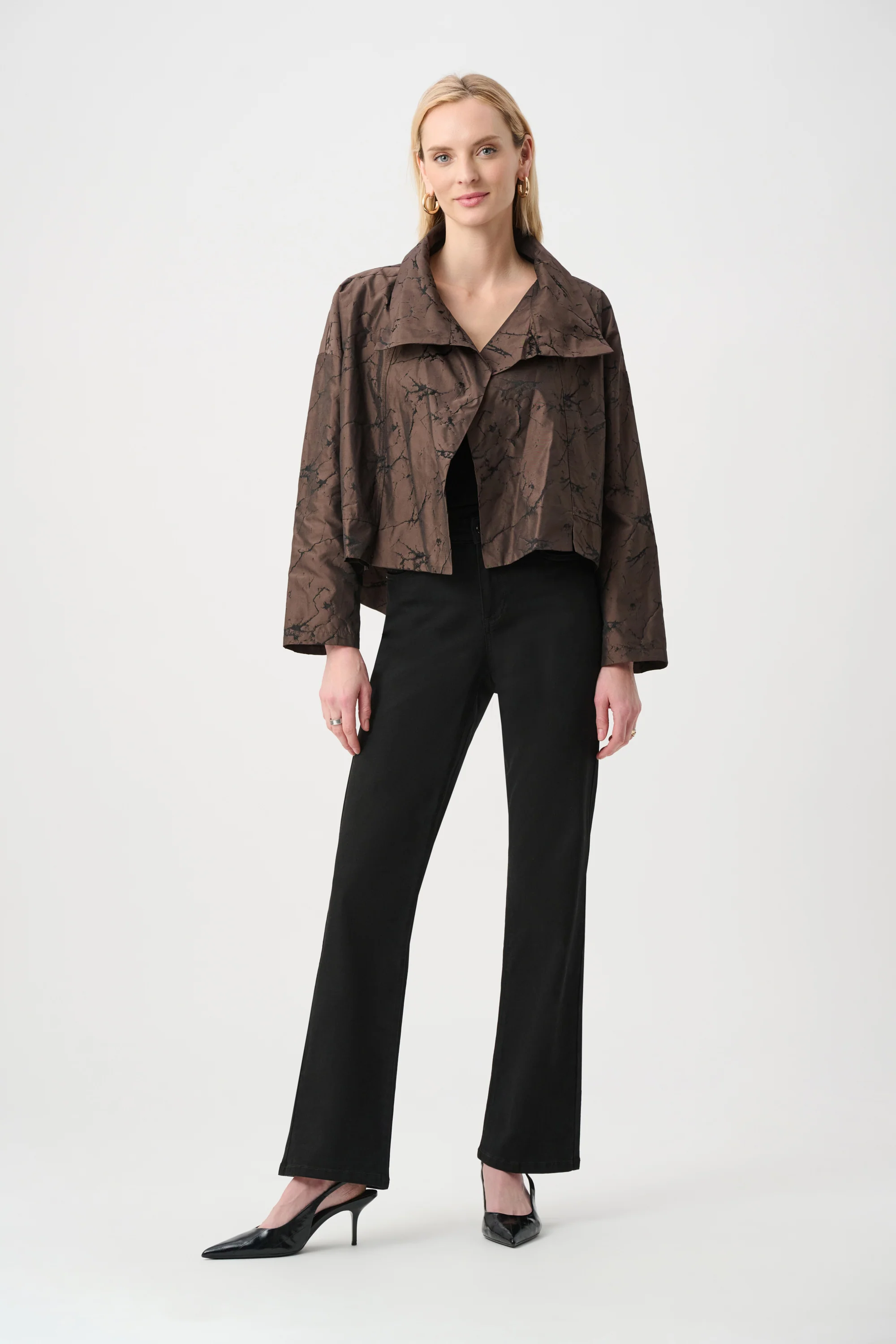 Joseph Ribkoff Jacquard Memory Asymmetrical Jacket Style 263222 - Image 2