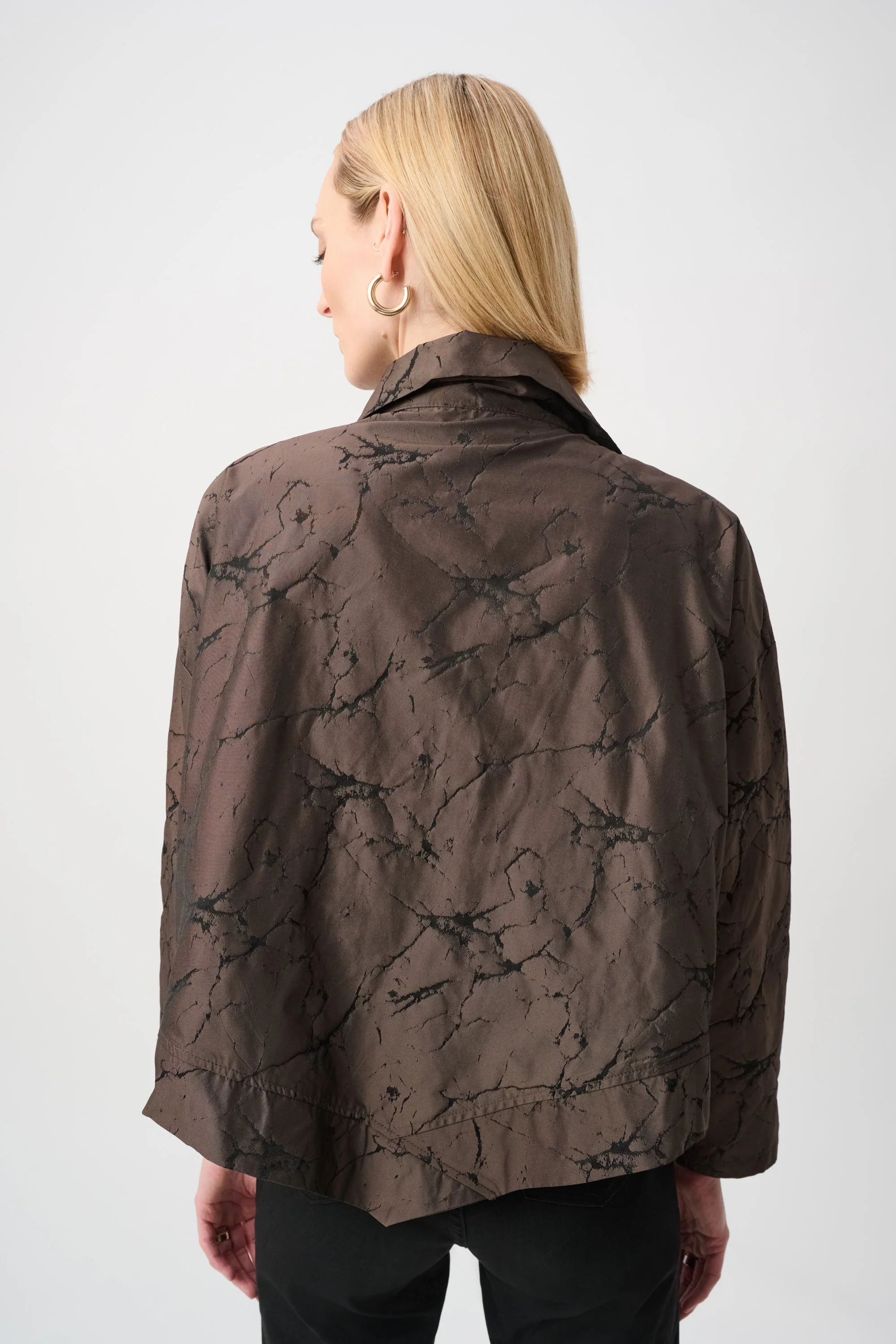 Joseph Ribkoff Jacquard Memory Asymmetrical Jacket Style 263222 - Image 3
