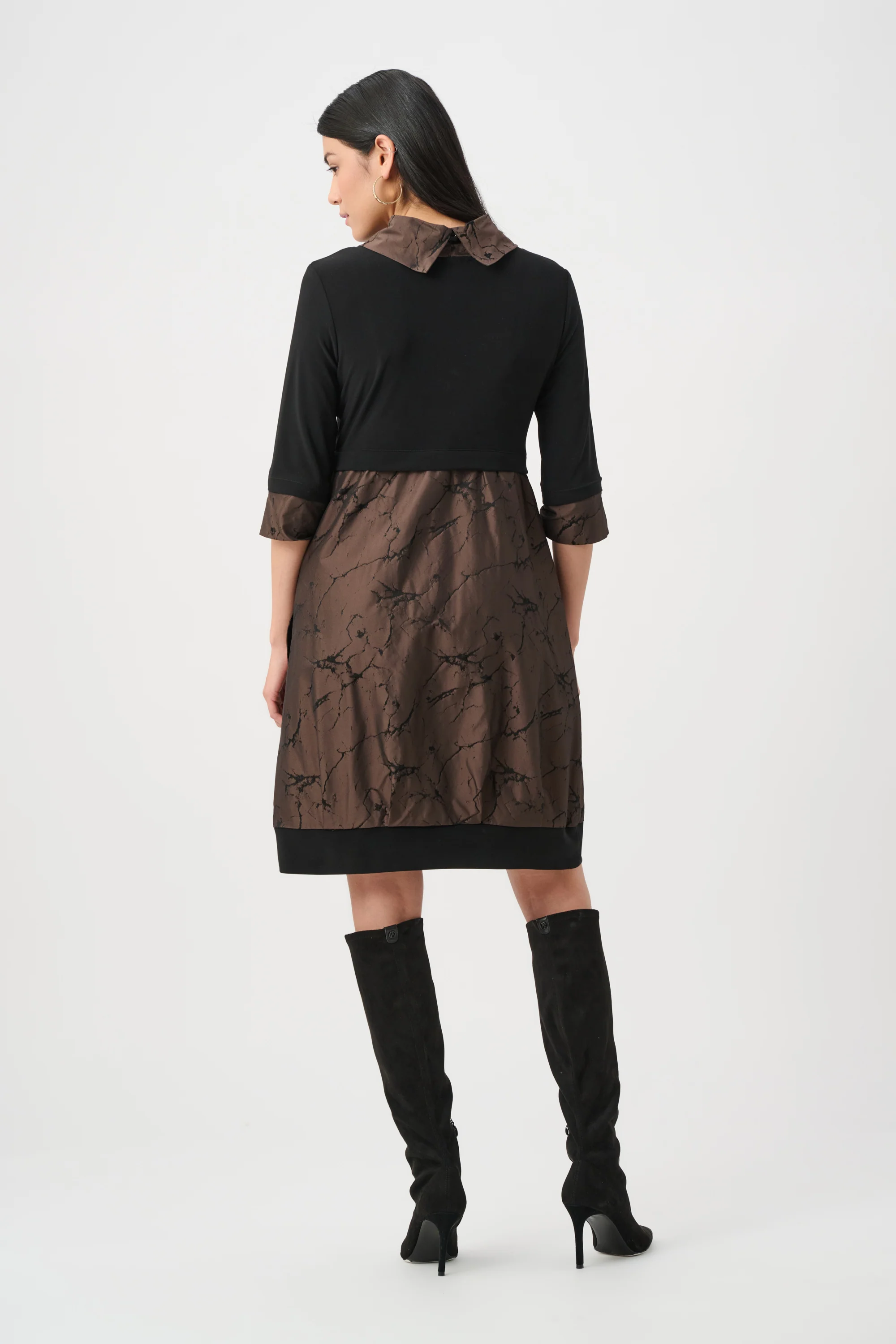 Joseph Ribkoff Jacquard Memory & Silky Knit Cocoon Dress Style 263219 - Image 3