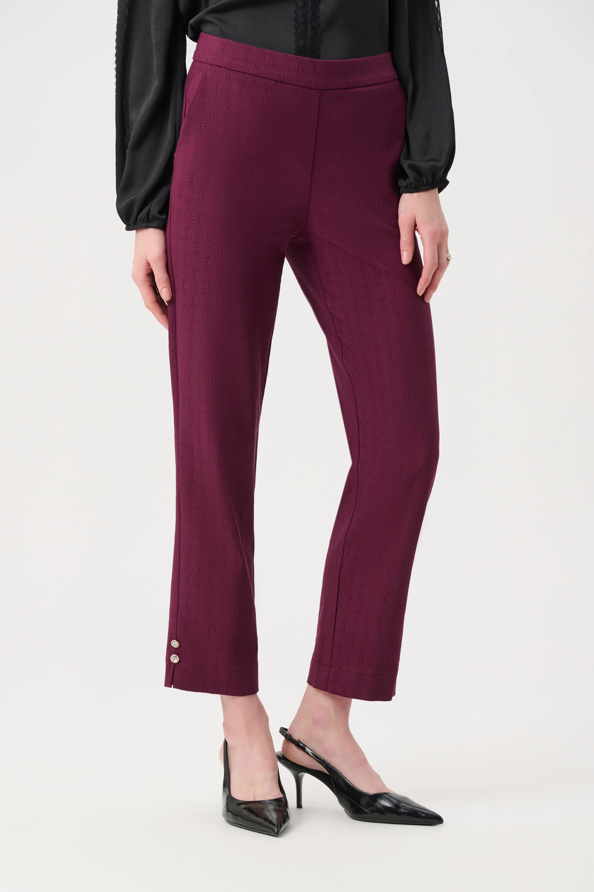 Joseph Ribkoff Jacquard Slim Fit Pull-On Pants Style 263042 - Image 5