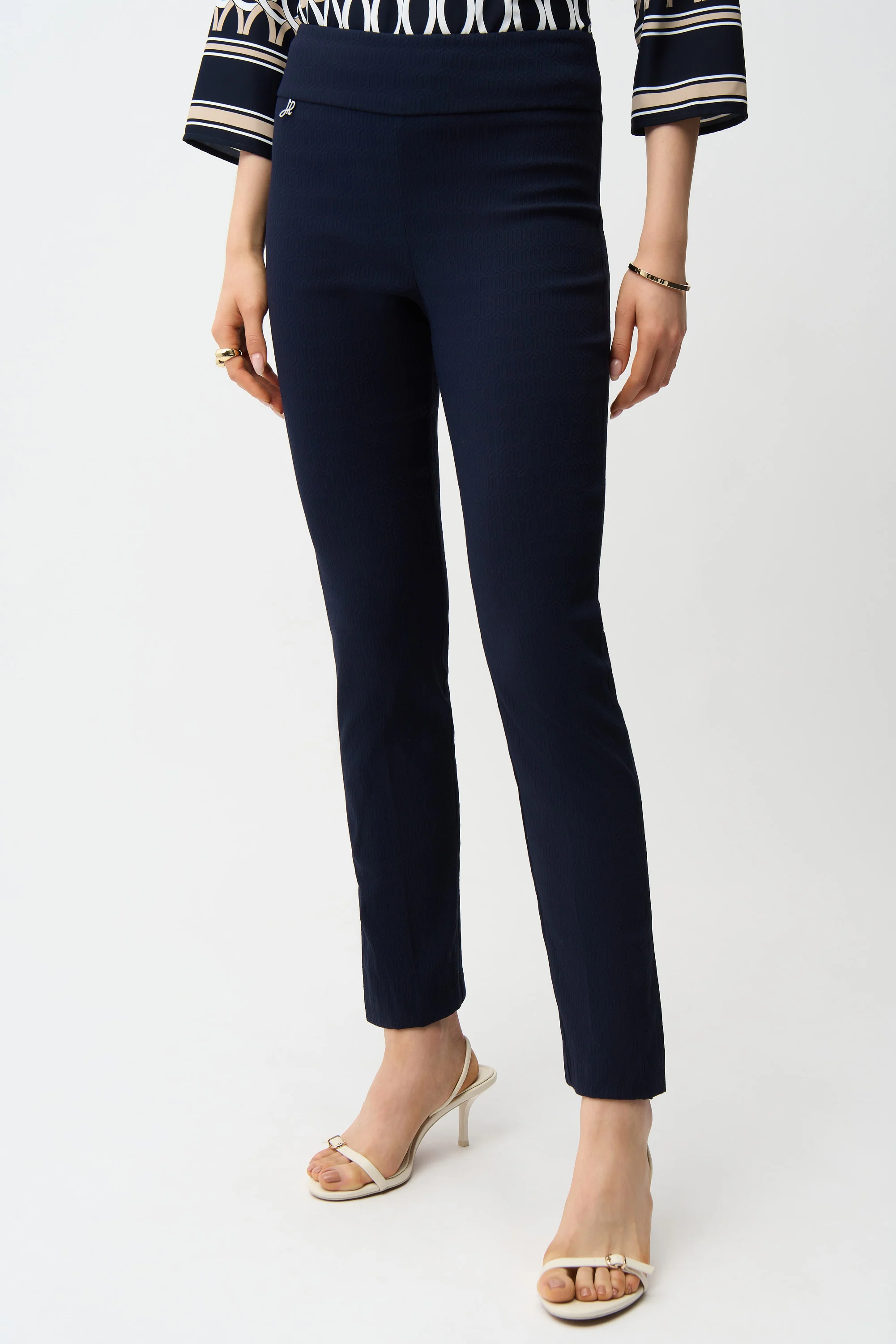 Joseph Ribkoff Jacquard Straight Pull-On Pants Style 261148 - Image 4