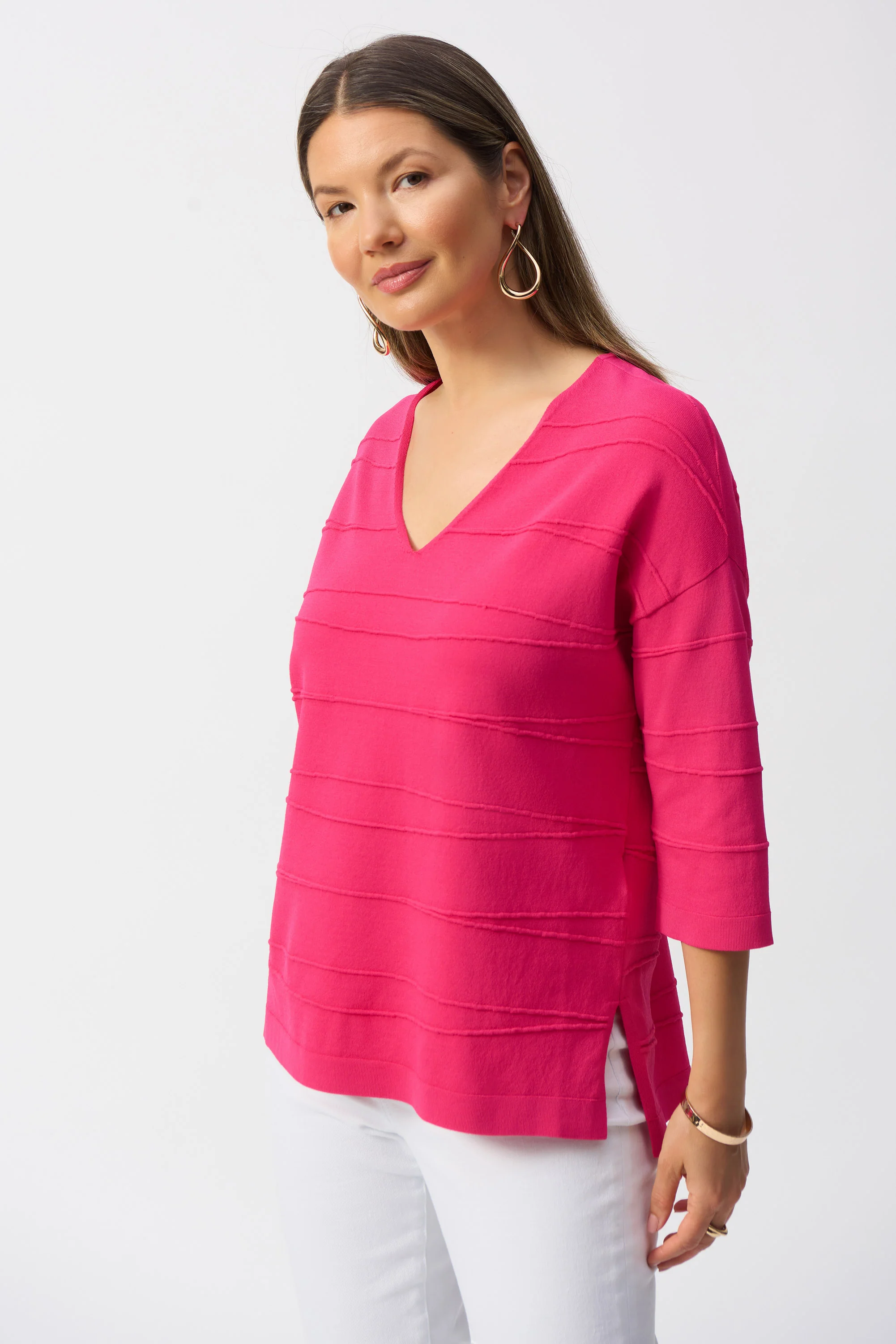 Joseph Ribkoff Jacquard Sweater Knit Pullover Style 251923 - Image 5