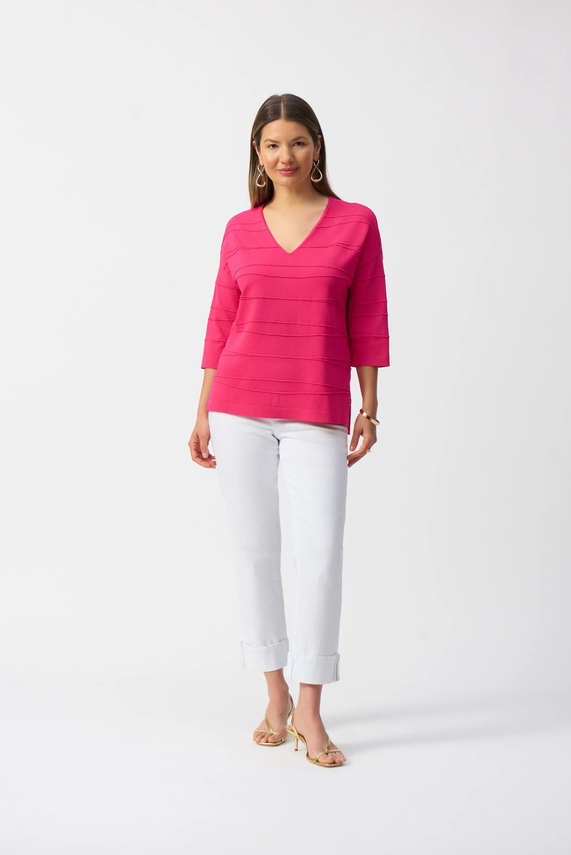 Joseph Ribkoff Jacquard Sweater Knit Pullover Style 251923 - Image 6