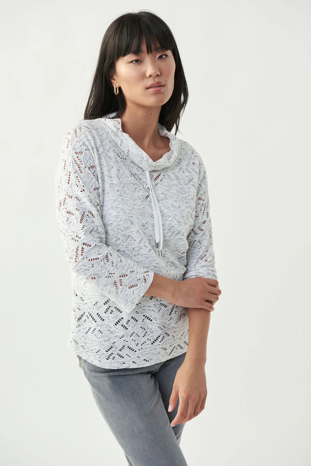 Joseph Ribkoff Jacquard Vanilla Top Style 221023