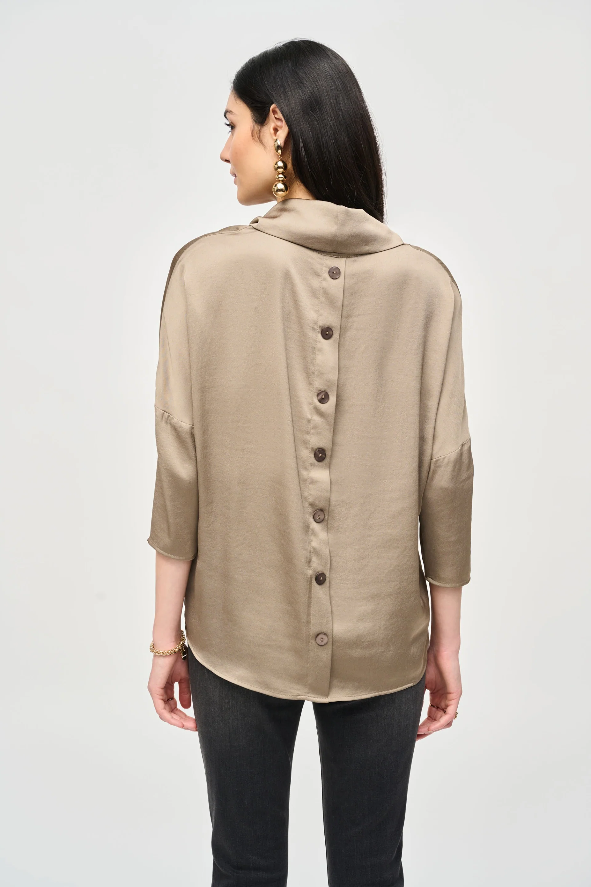 Joseph Ribkoff Java Satin Cowl Collar Top Style 243189 - Image 2