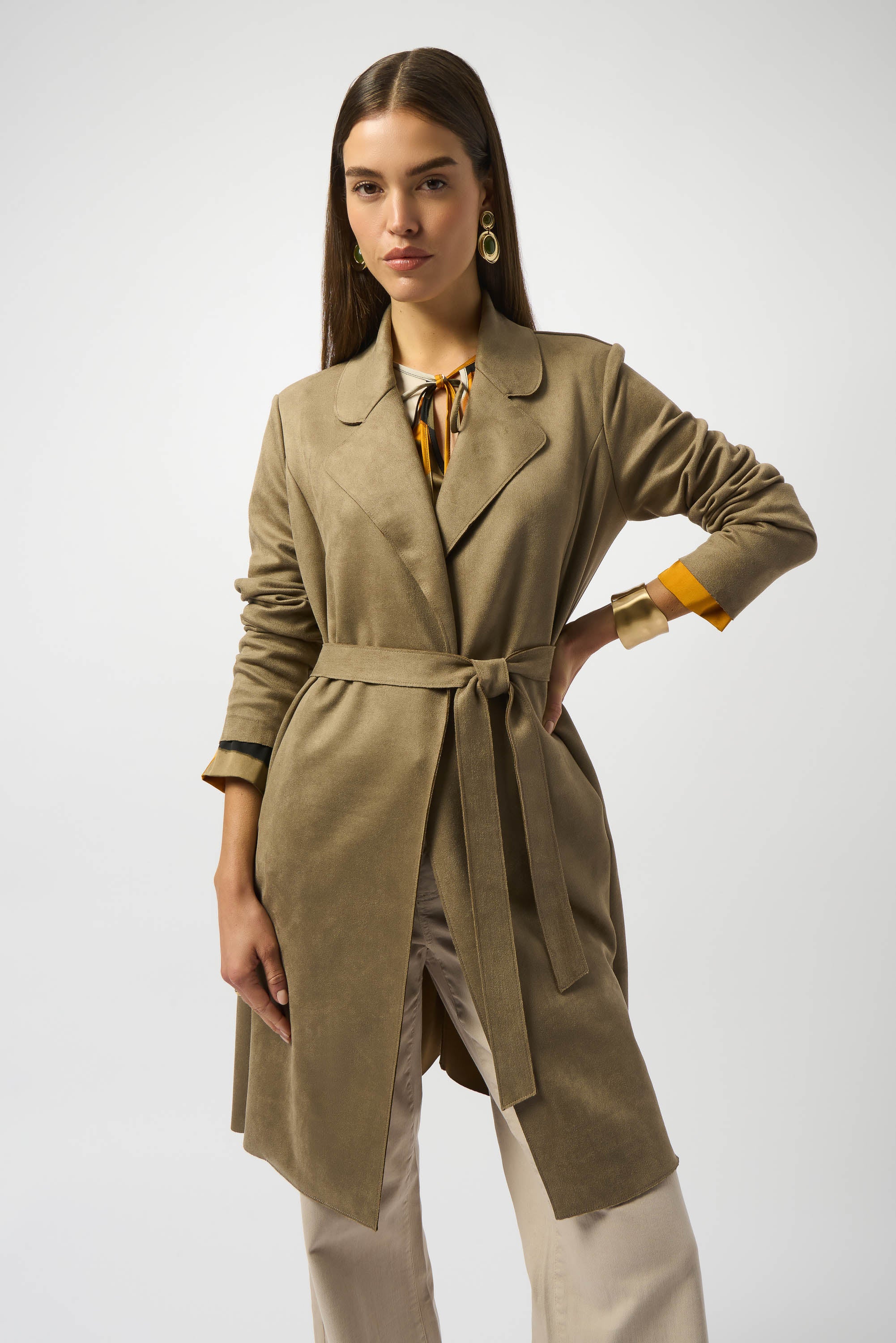 Joseph Ribkoff Java Scuba Suede Straight Coat Style 253252