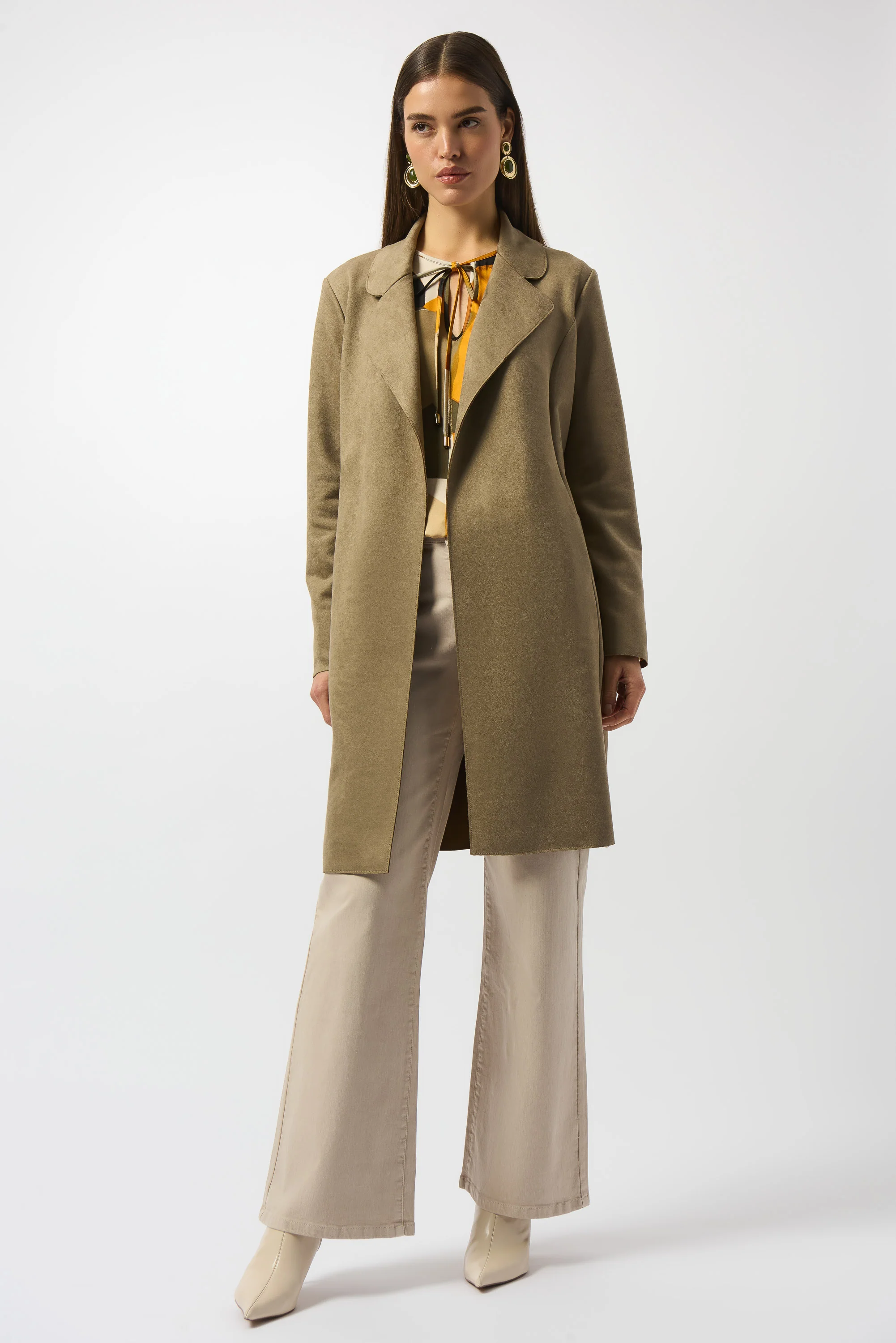 Joseph Ribkoff Java Scuba Suede Straight Coat Style 253252 - Image 3