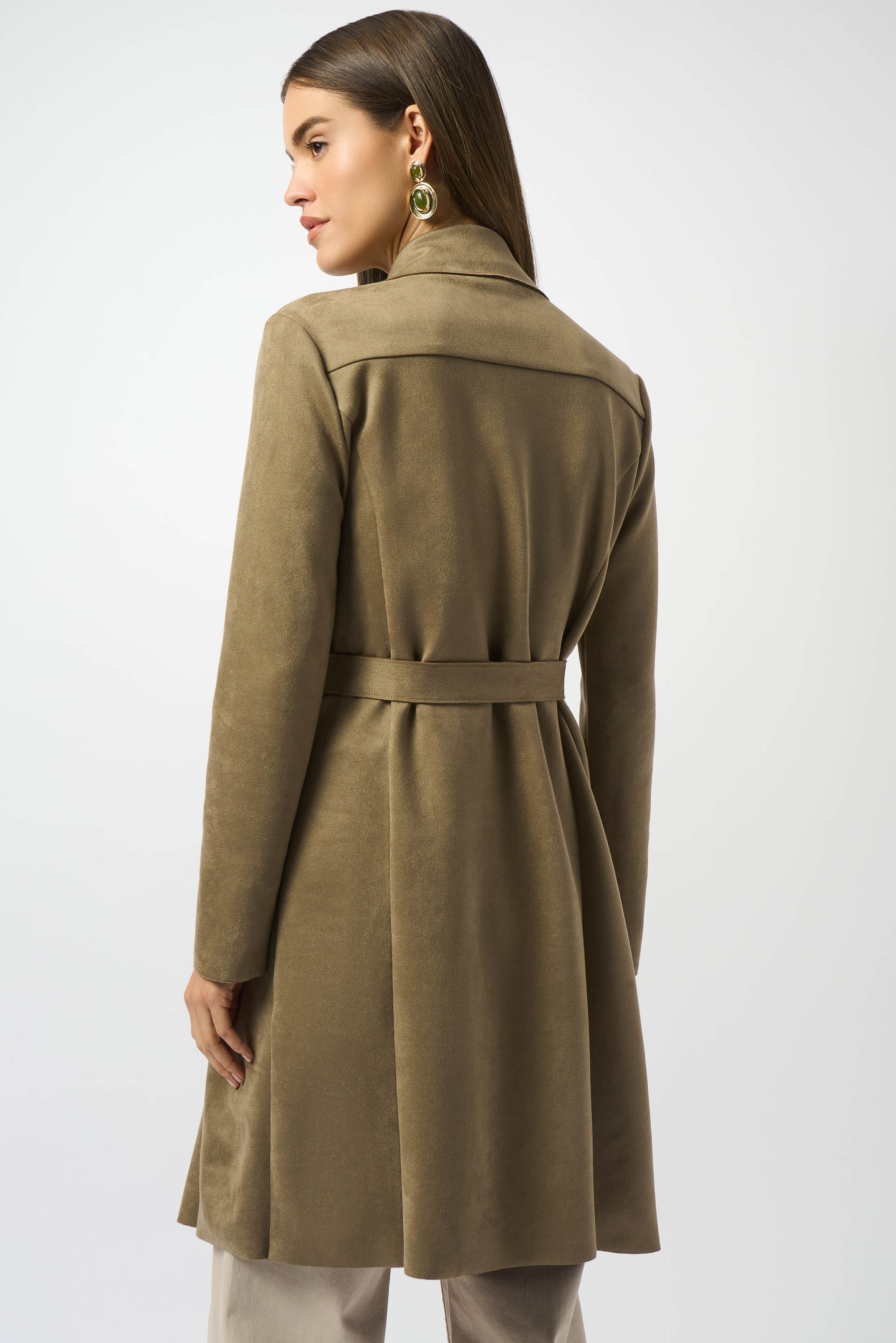 Joseph Ribkoff Java Scuba Suede Straight Coat Style 253252 - Image 4