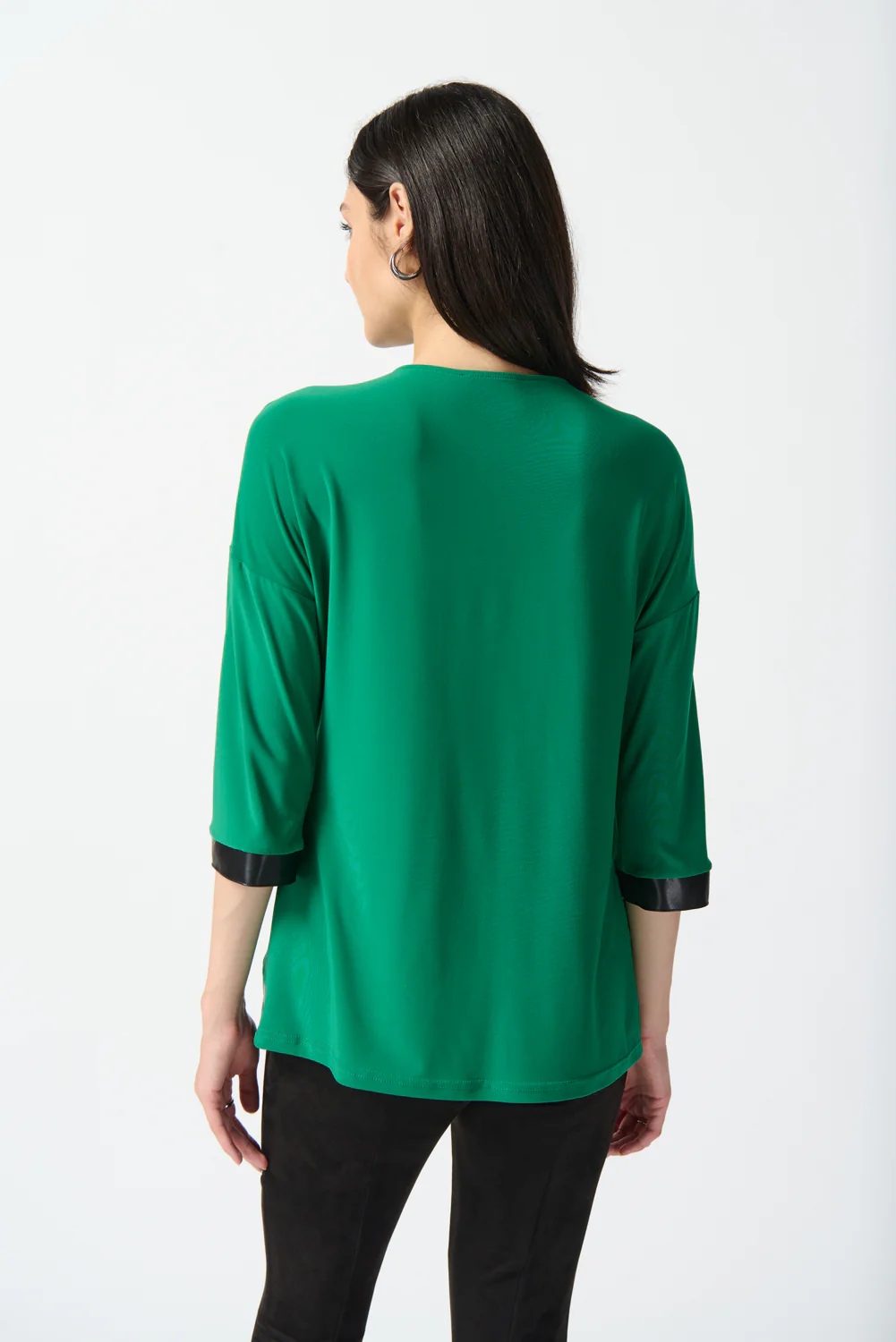 Joseph Ribkoff Kelly Green/Black Top Style 233264 - Image 2