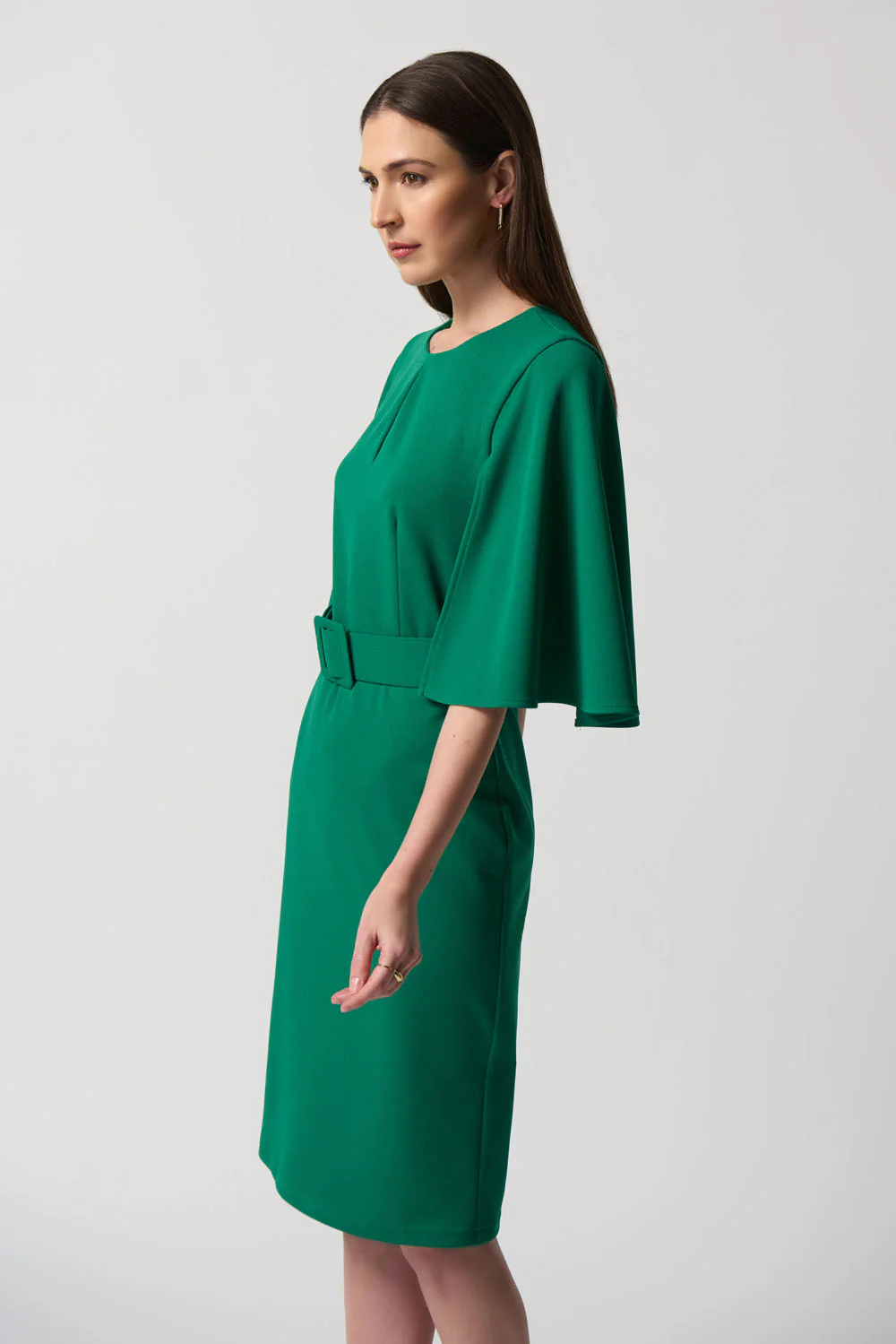 Joseph Ribkoff Kelly Green Butterfly Sleeve Sheath Dress Style 233094 - Image 2