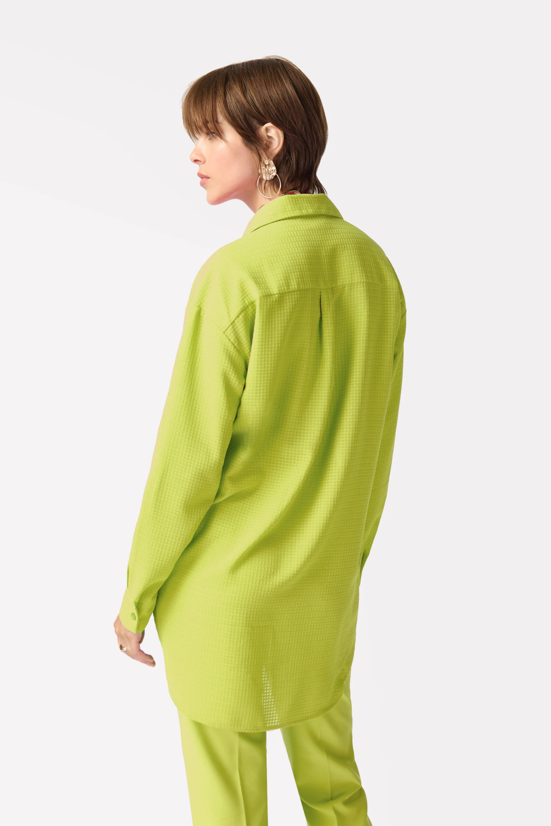 Joseph Ribkoff Key Lime Long Textured Blouse Style 241259 - Image 2