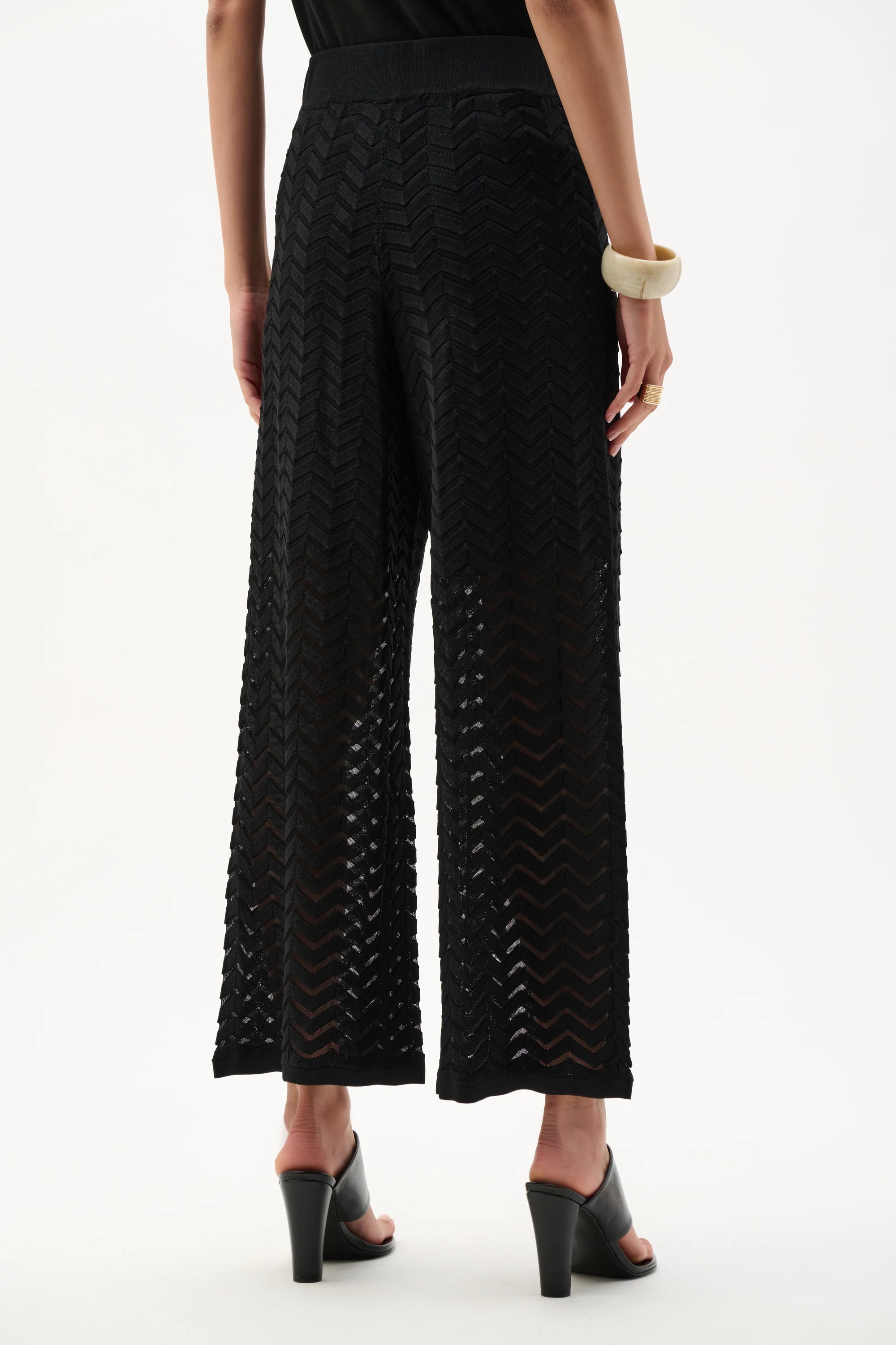 Joseph Ribkoff Knit Chevron Stitch Culotte Pants Style 262933 - Image 6