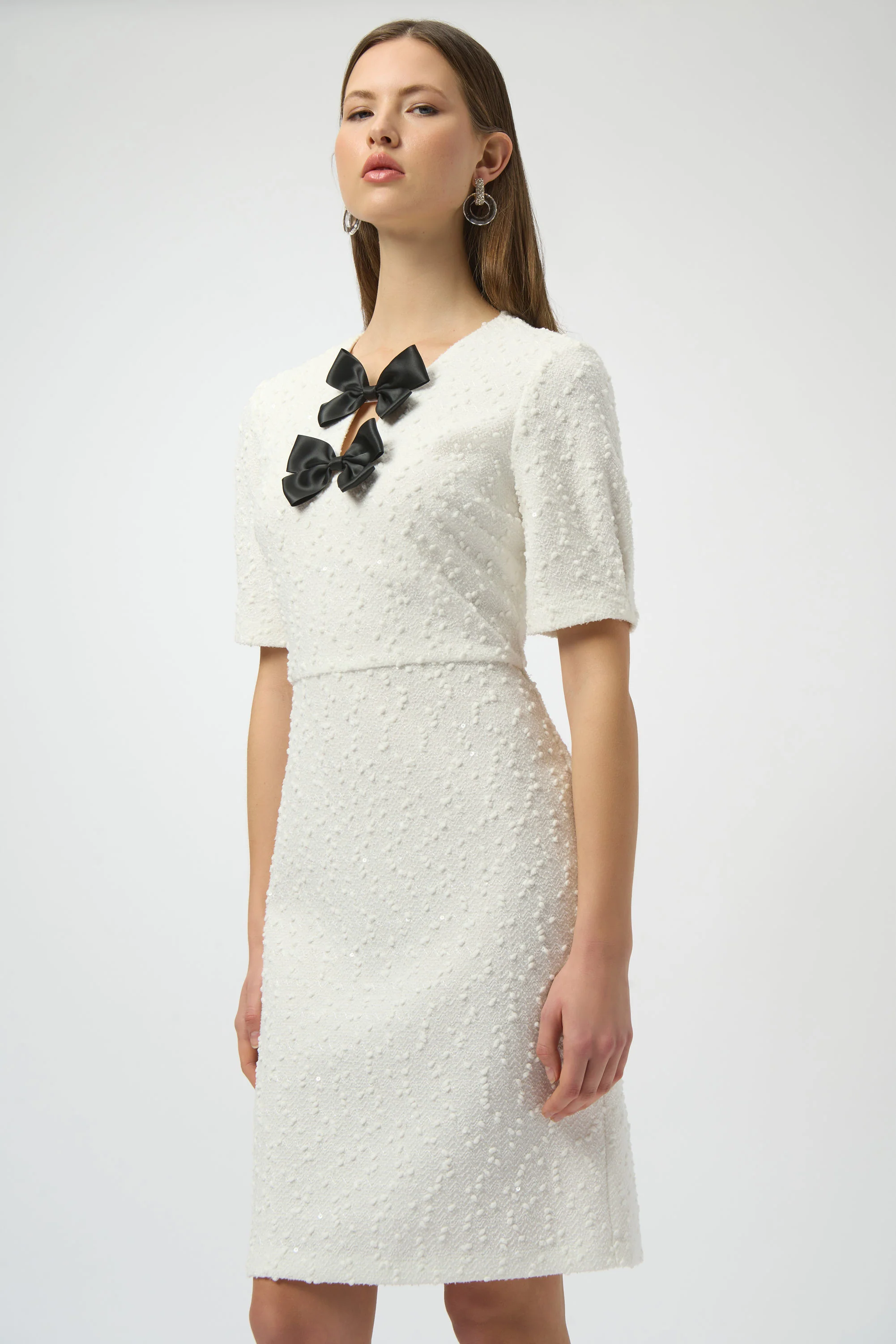 Joseph Ribkoff Shift Dress With Bow Detail Style 254177 - Image 2