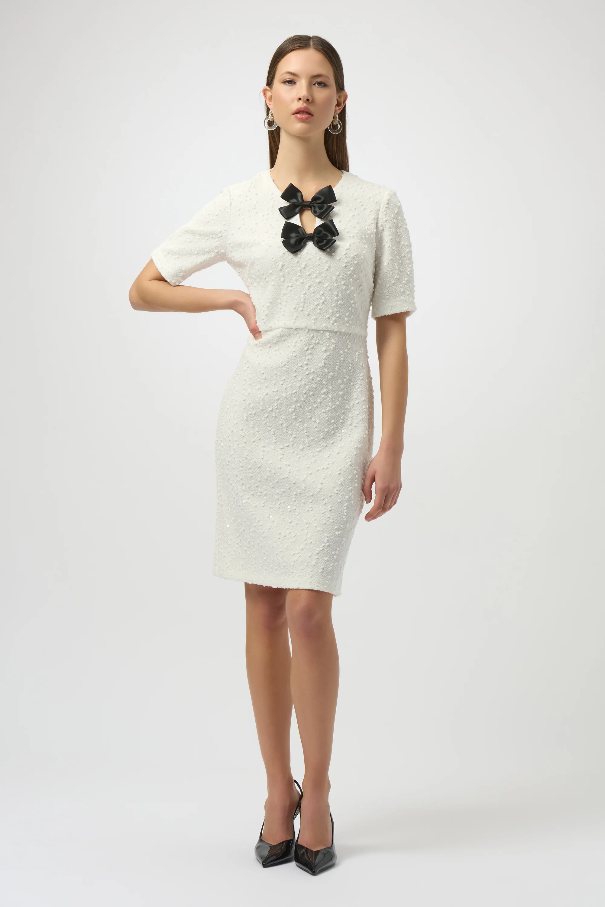 Joseph Ribkoff Shift Dress With Bow Detail Style 254177 - Image 4