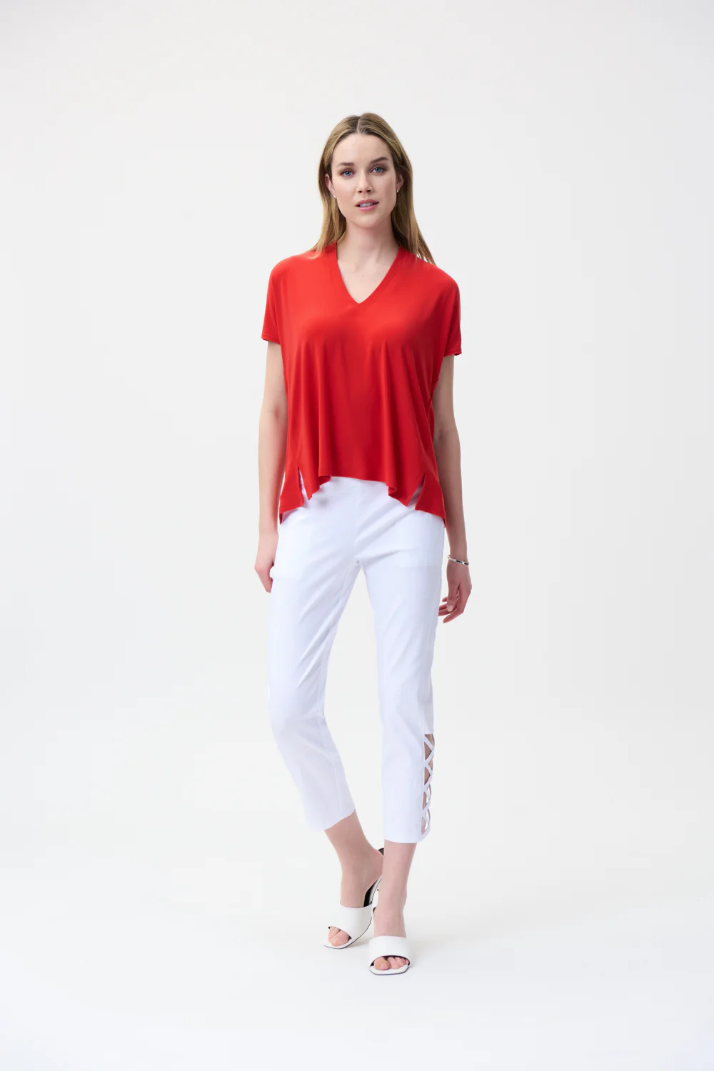 Joseph Ribkoff Lacquer Red Loose Fit Top Style 222077