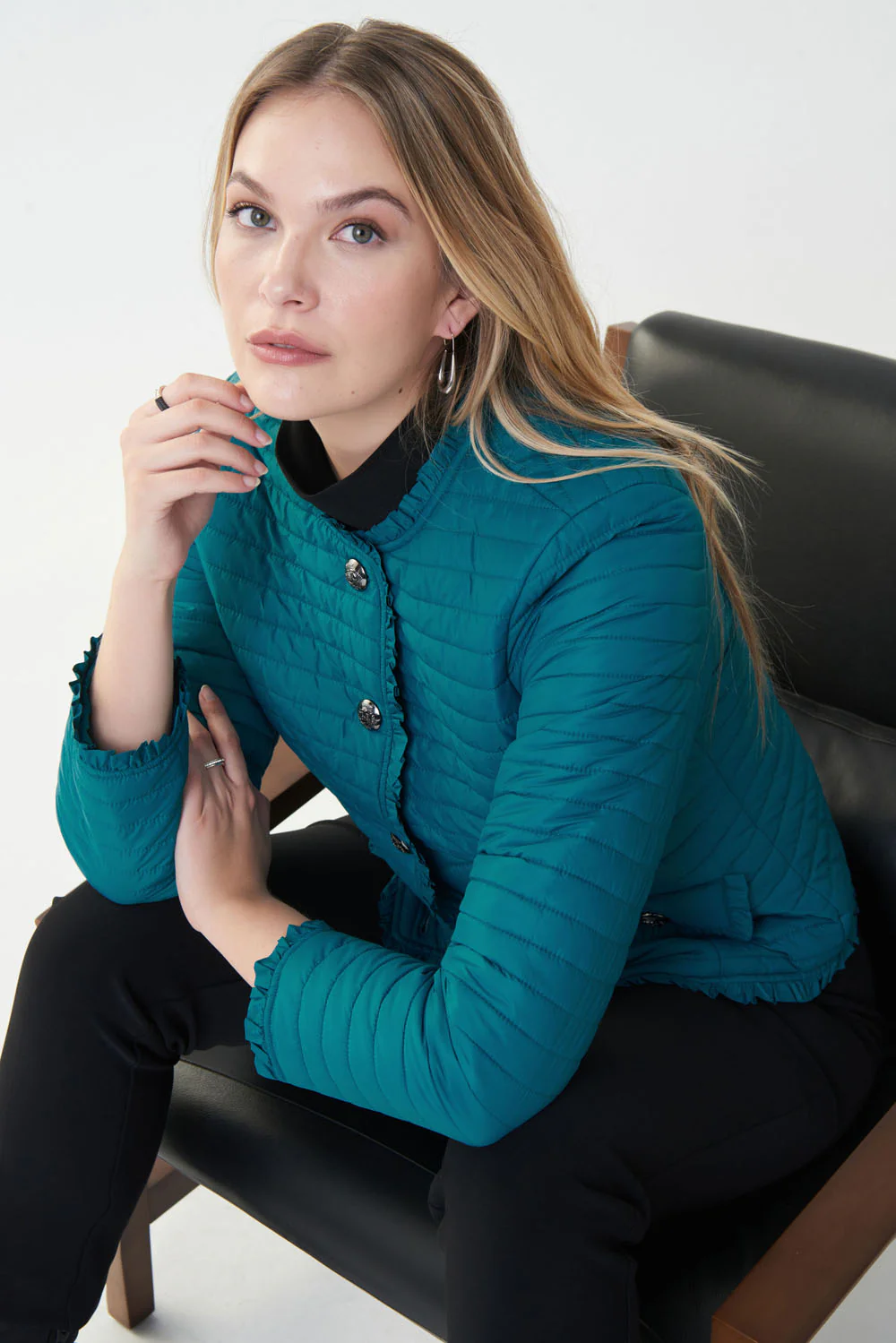 Joseph Ribkoff Lagoon Quilted Puffer Jacket Style 223908 - Image 4