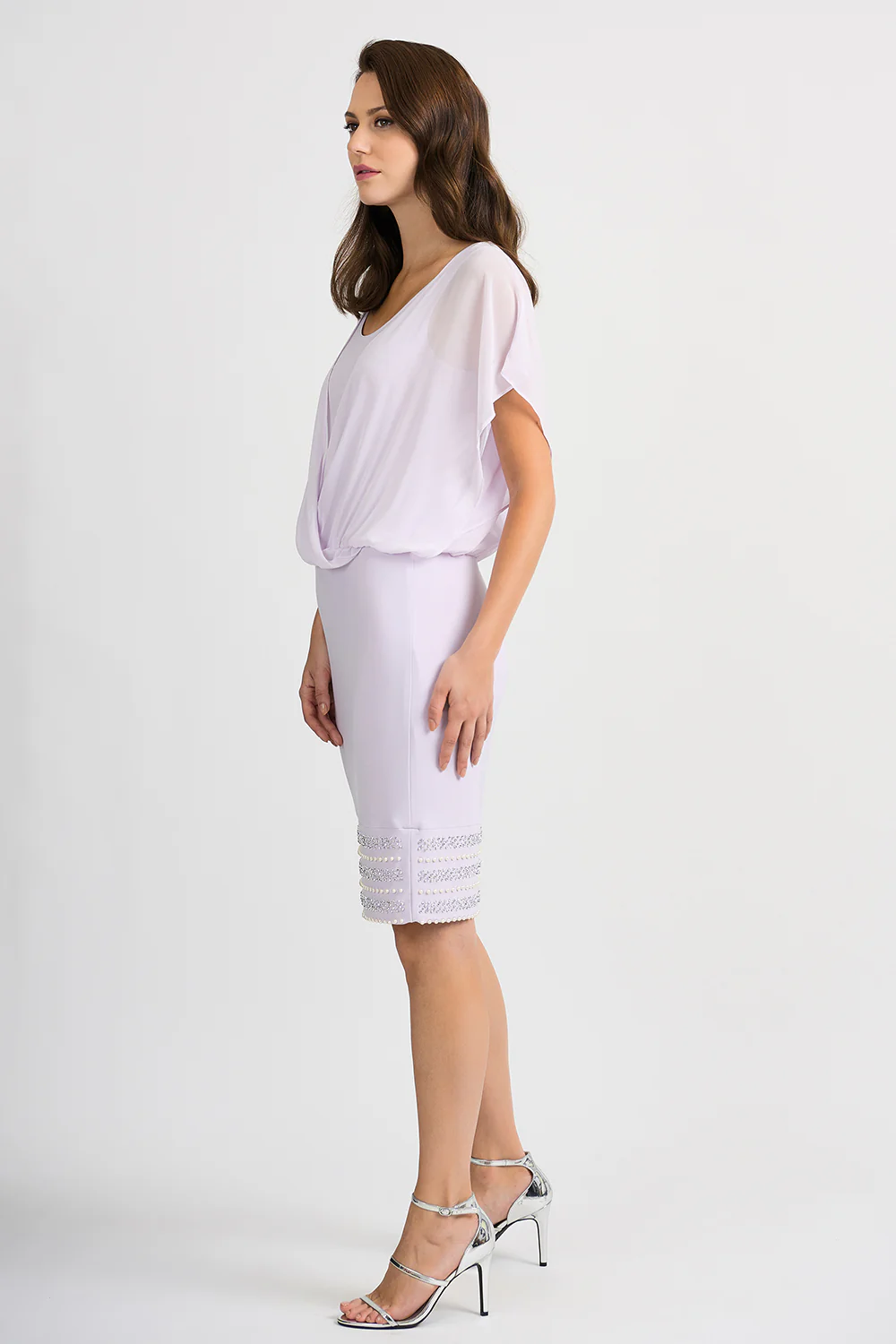 Joseph Ribkoff Lavender Fog Dress Style 201166 - Image 3