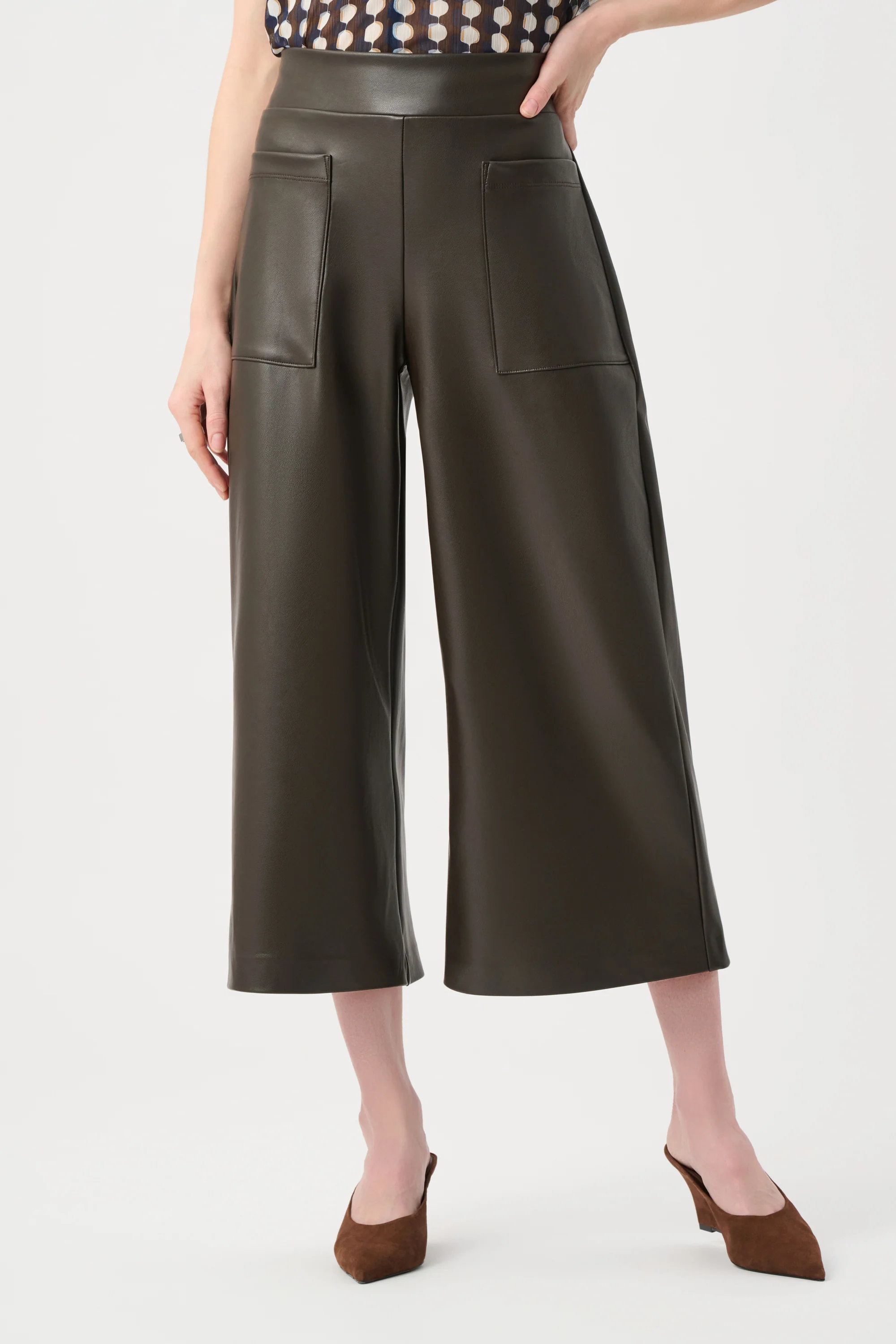 Joseph Ribkoff Leatherette Pull-On Culotte Pants Style 263096