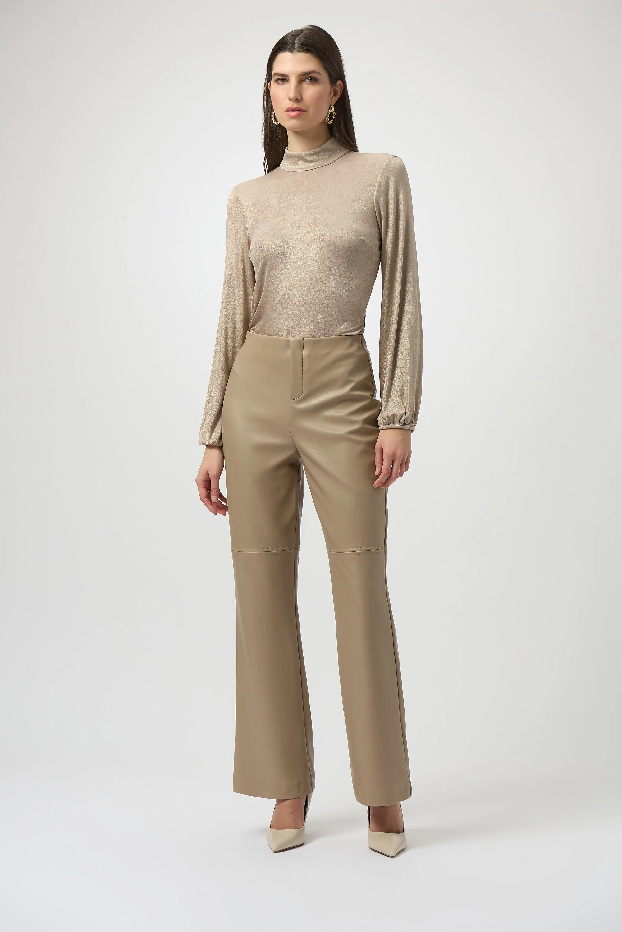 Joseph Ribkoff Leatherette Wide Leg Pull-On Pants Style 254044 - Image 3