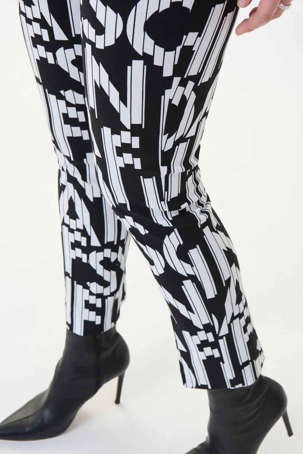 Joseph Ribkoff Lettering Print Black/Vanilla Pant Style 223271 - Image 2