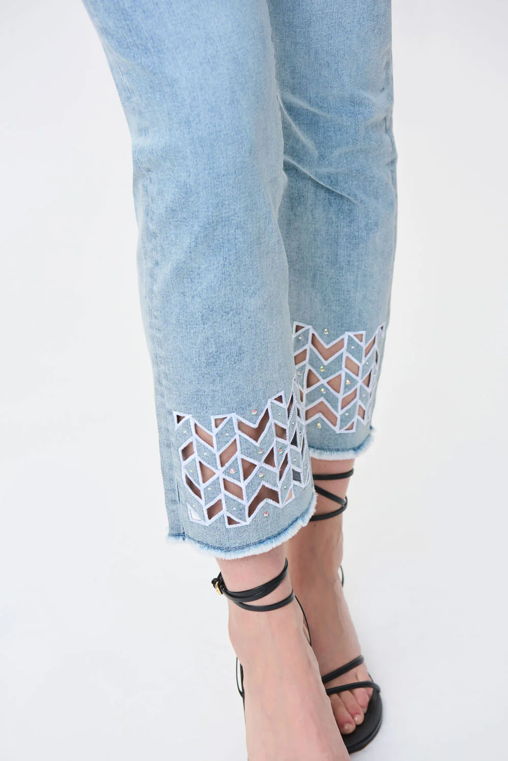 Joseph Ribkoff Light Blue Denim Pants Style 231923 - Image 3
