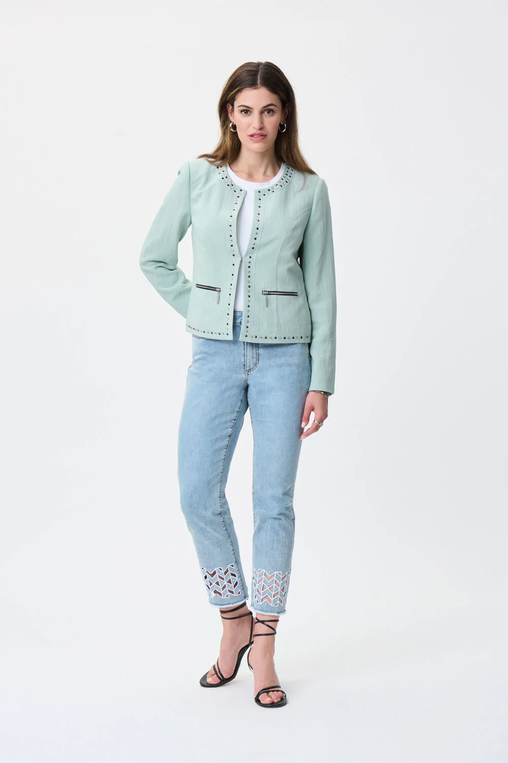 Joseph Ribkoff Light Blue Denim Pants Style 231923 - Image 4