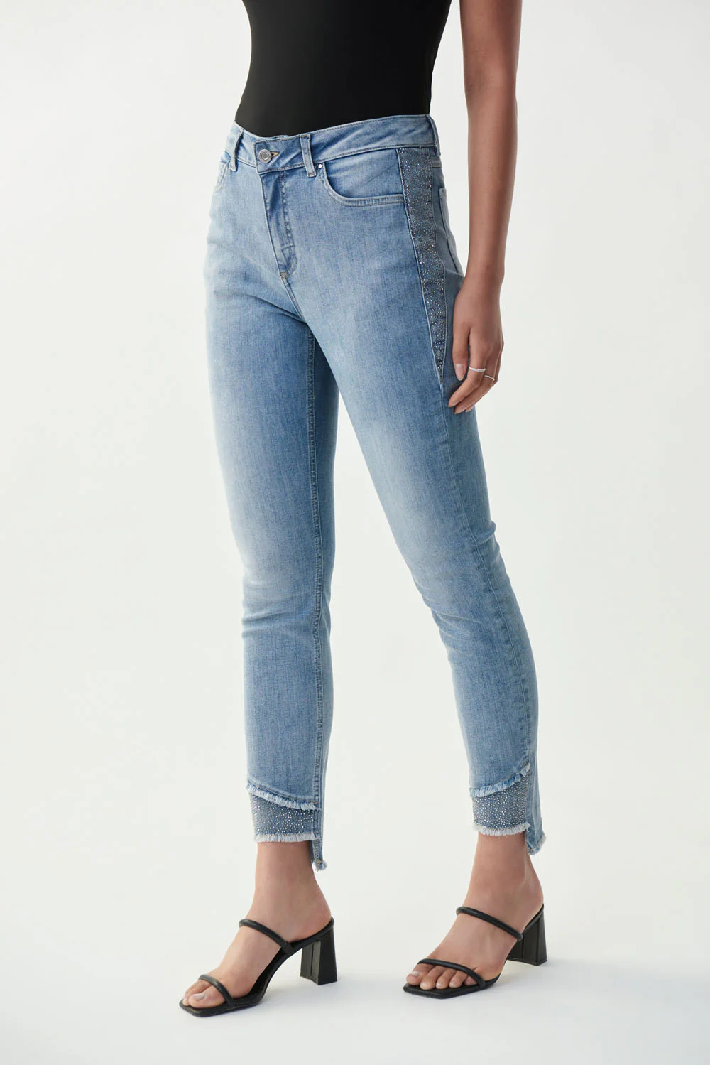 Joseph Ribkoff Light Blue Embellished Jeans Style 221944 - Image 2