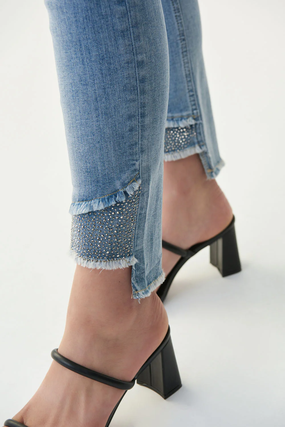 Joseph Ribkoff Light Blue Embellished Jeans Style 221944 - Image 4