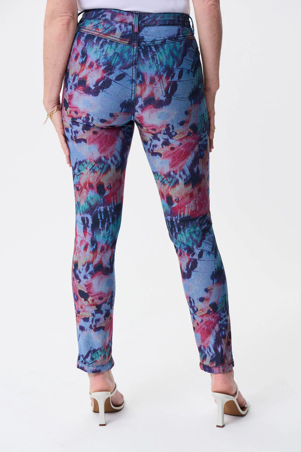 Joseph Ribkoff Light Blue/Multi Reversible Denim Pants Style 231933 - Image 3