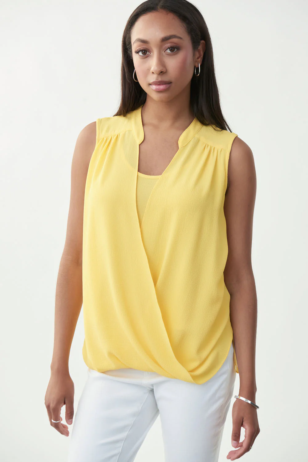 Joseph Ribkoff Limoncello Fold Over Front Top Style 221084