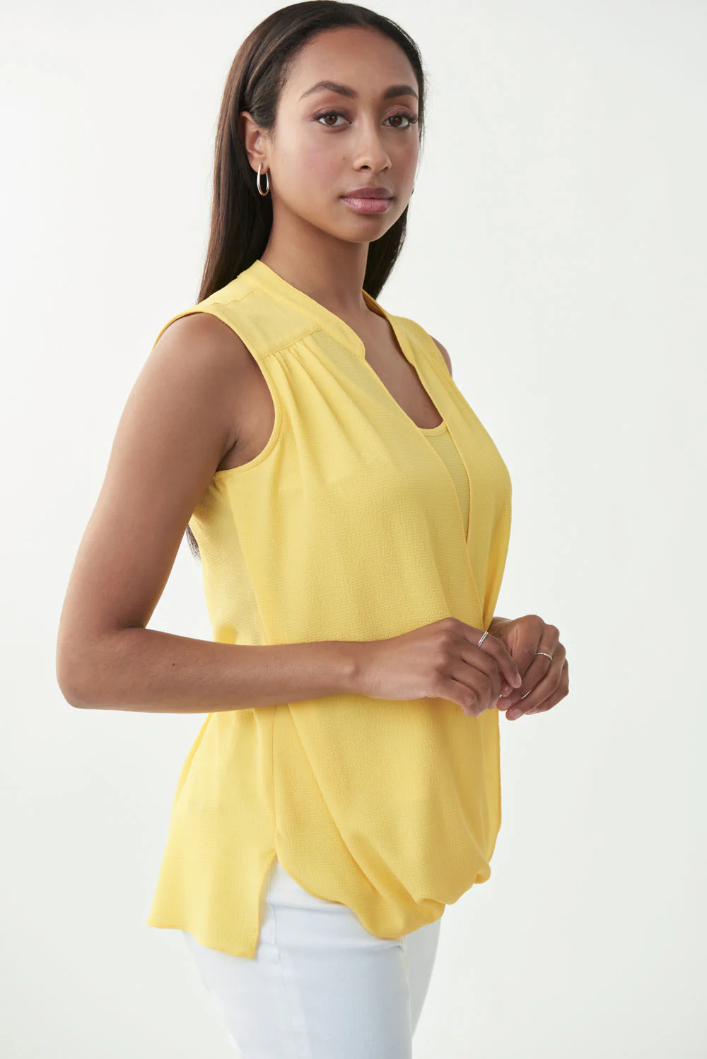 Joseph Ribkoff Limoncello Fold Over Front Top Style 221084 - Image 2