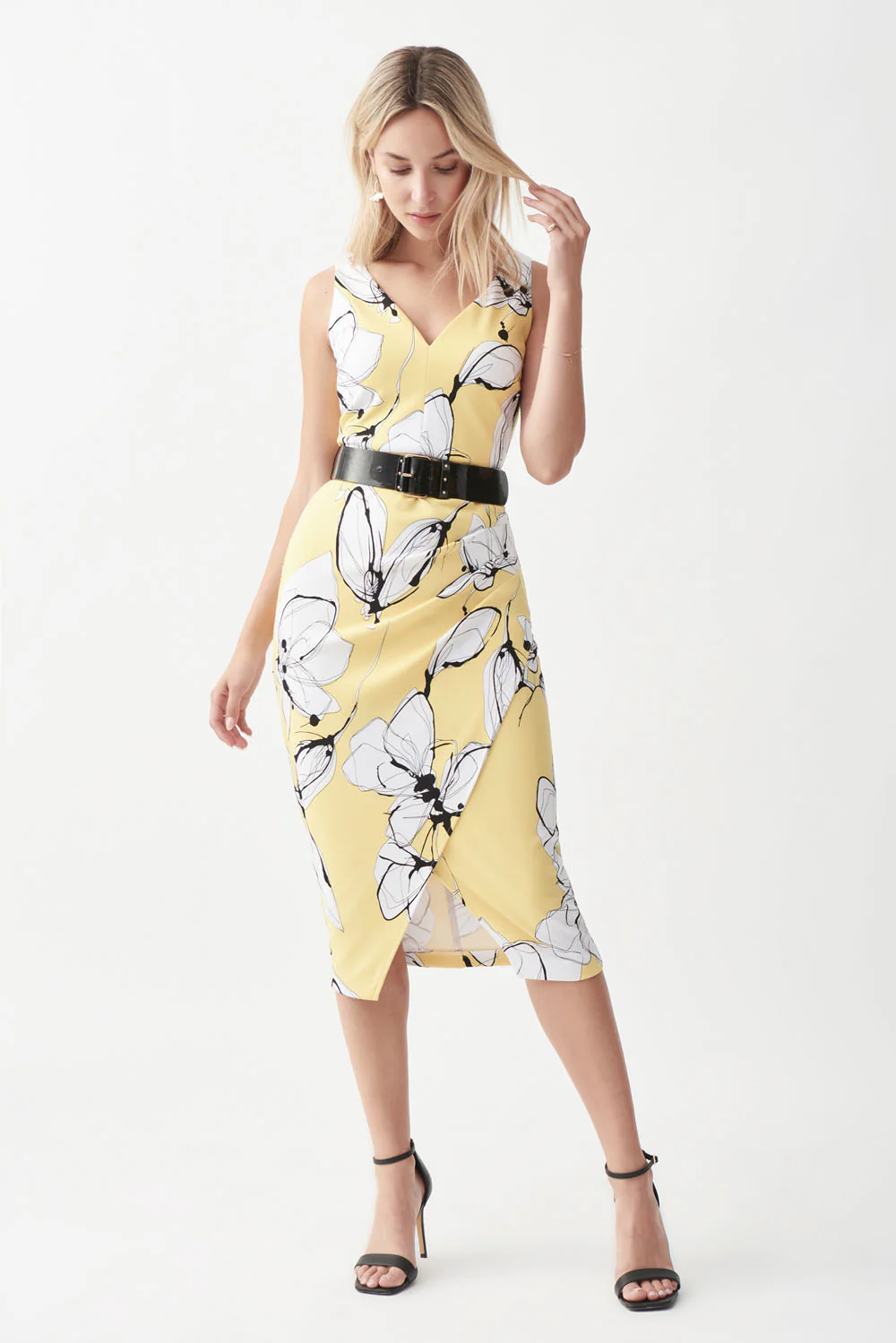 Joseph Ribkoff Limoncello/Multi Dress Style 221055 - Image 2
